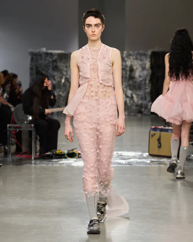 GUS | SKIRT SEQUIN BLOSSOM TULLE BLUSH PINK made by AW25