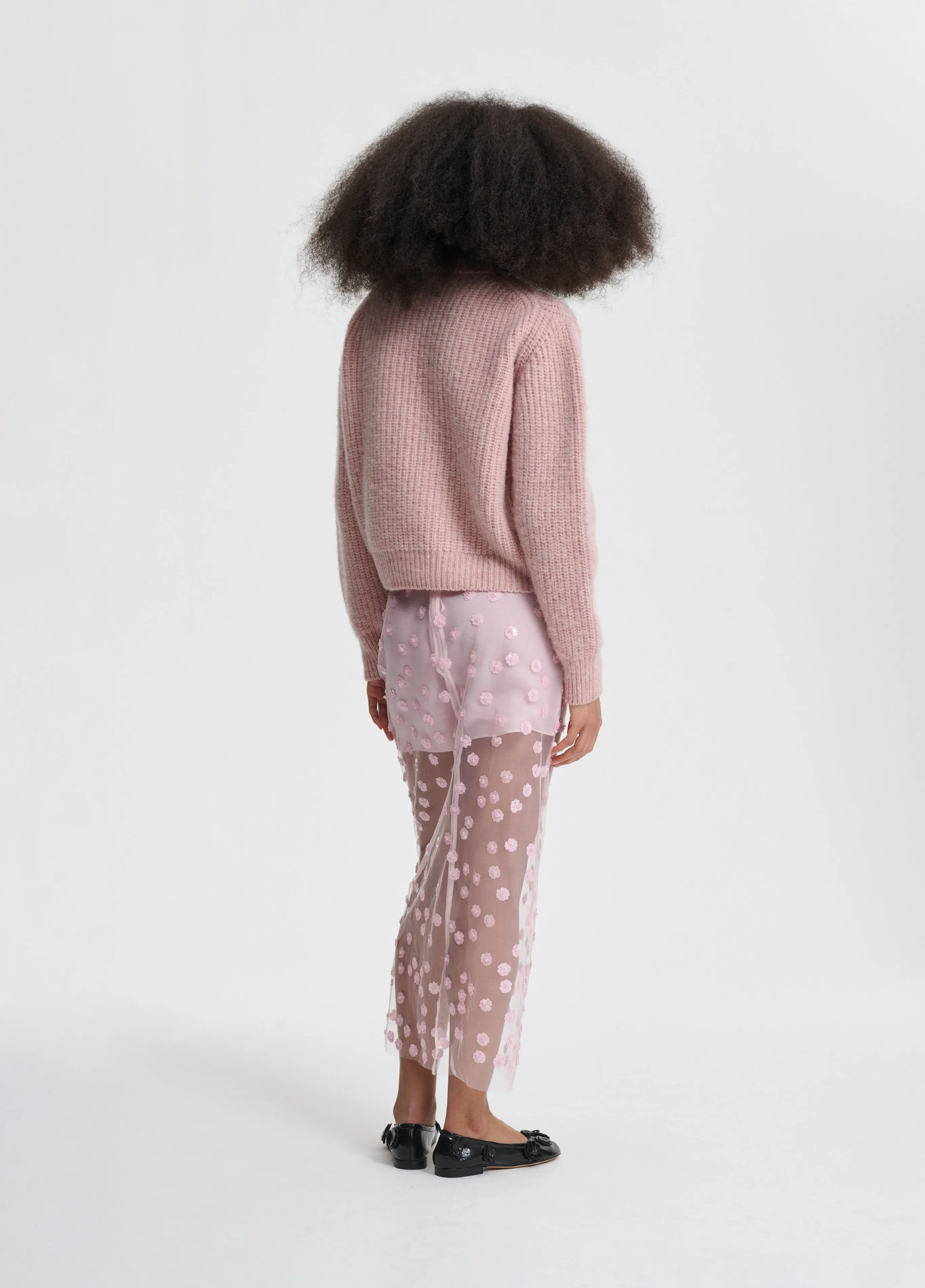 GUS | SKIRT SEQUIN BLOSSOM TULLE BLUSH PINK sold by Cecilie Bahnsen product image thumbnail 3