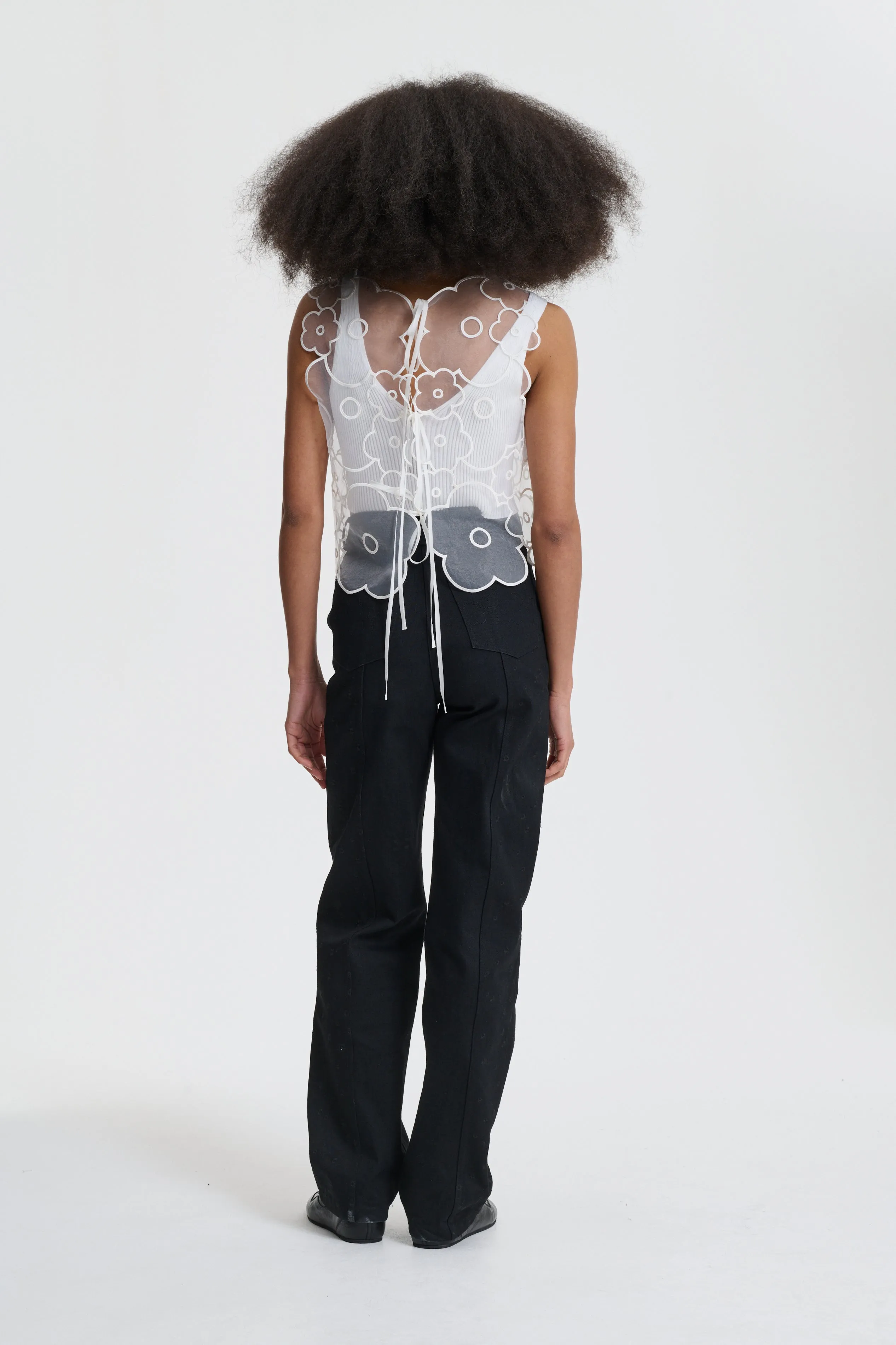 BLISS | TROUSERS EMBROIDERED DENIM BLACK sold by Cecilie Bahnsen product image thumbnail 3