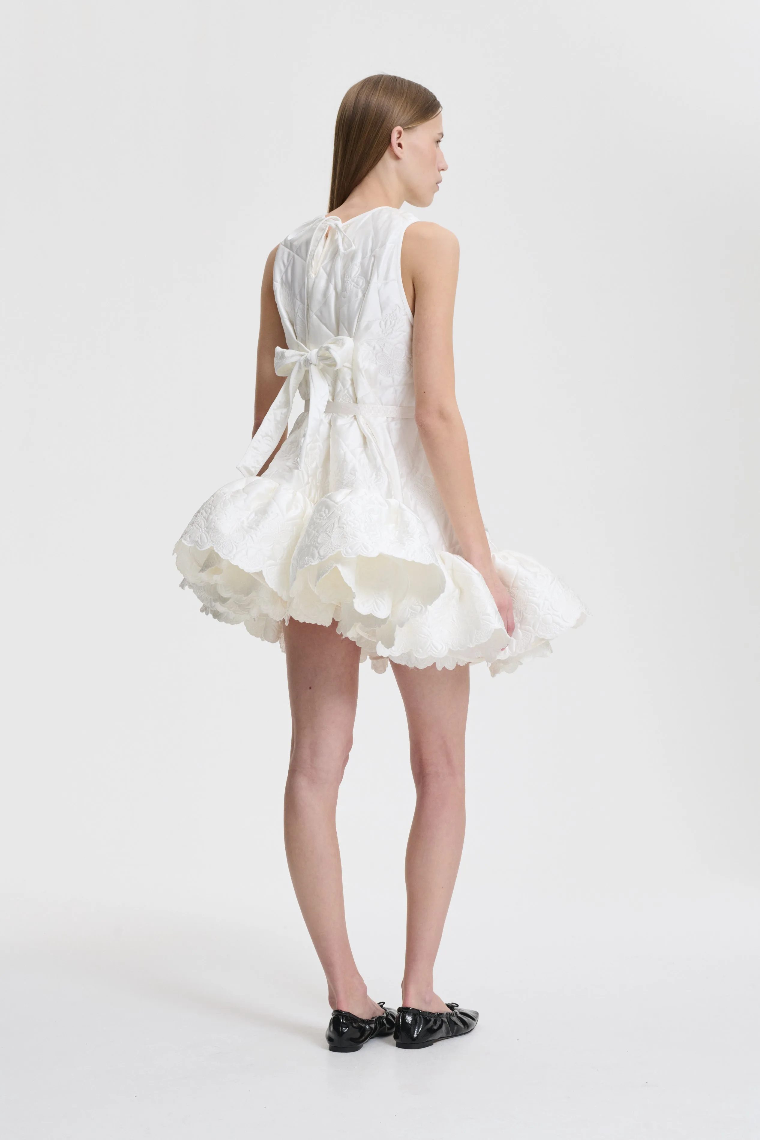 BOSCO | DRESS EMB. QUILTED SILK WHITE sold by Cecilie Bahnsen product image thumbnail 3