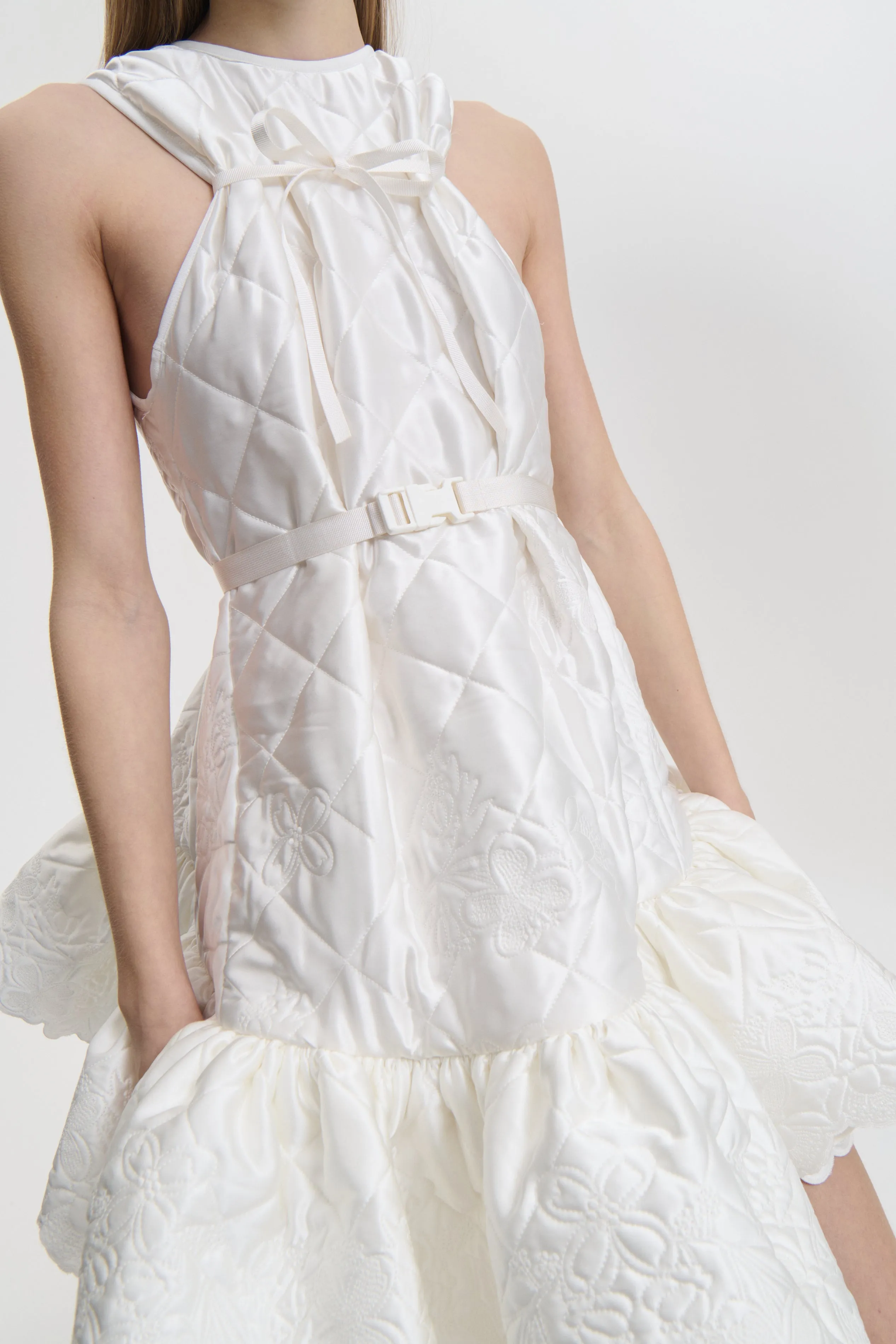 BOSCO | DRESS EMB. QUILTED SILK WHITE sold by Cecilie Bahnsen product image thumbnail 4