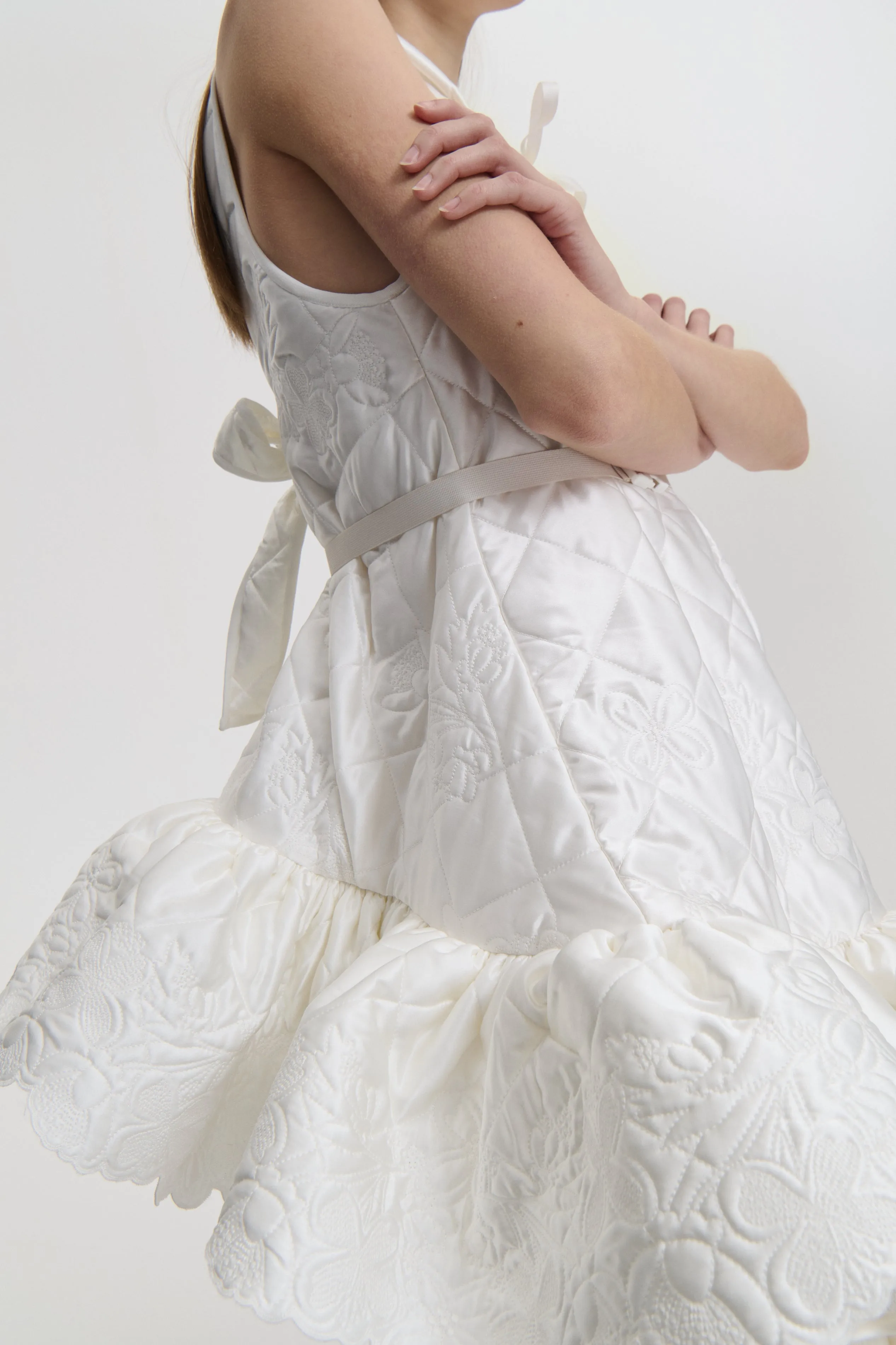 BOSCO | DRESS EMB. QUILTED SILK WHITE sold by Cecilie Bahnsen product image thumbnail 5