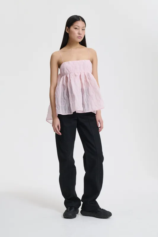 VERONICA | TOP AVENS MATELASSÉ PINK sold by Cecilie Bahnsen