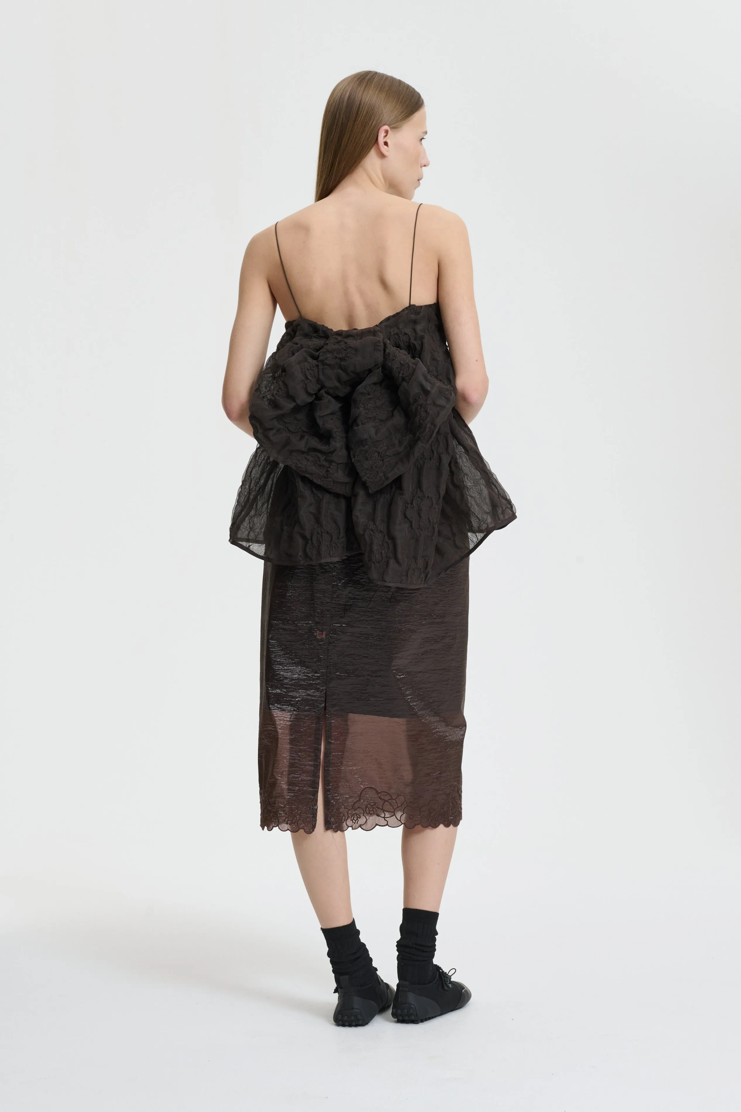 VERONICA | TOP AVENS MATELASSÉ SOIL BROWN sold by Cecilie Bahnsen product image thumbnail 3