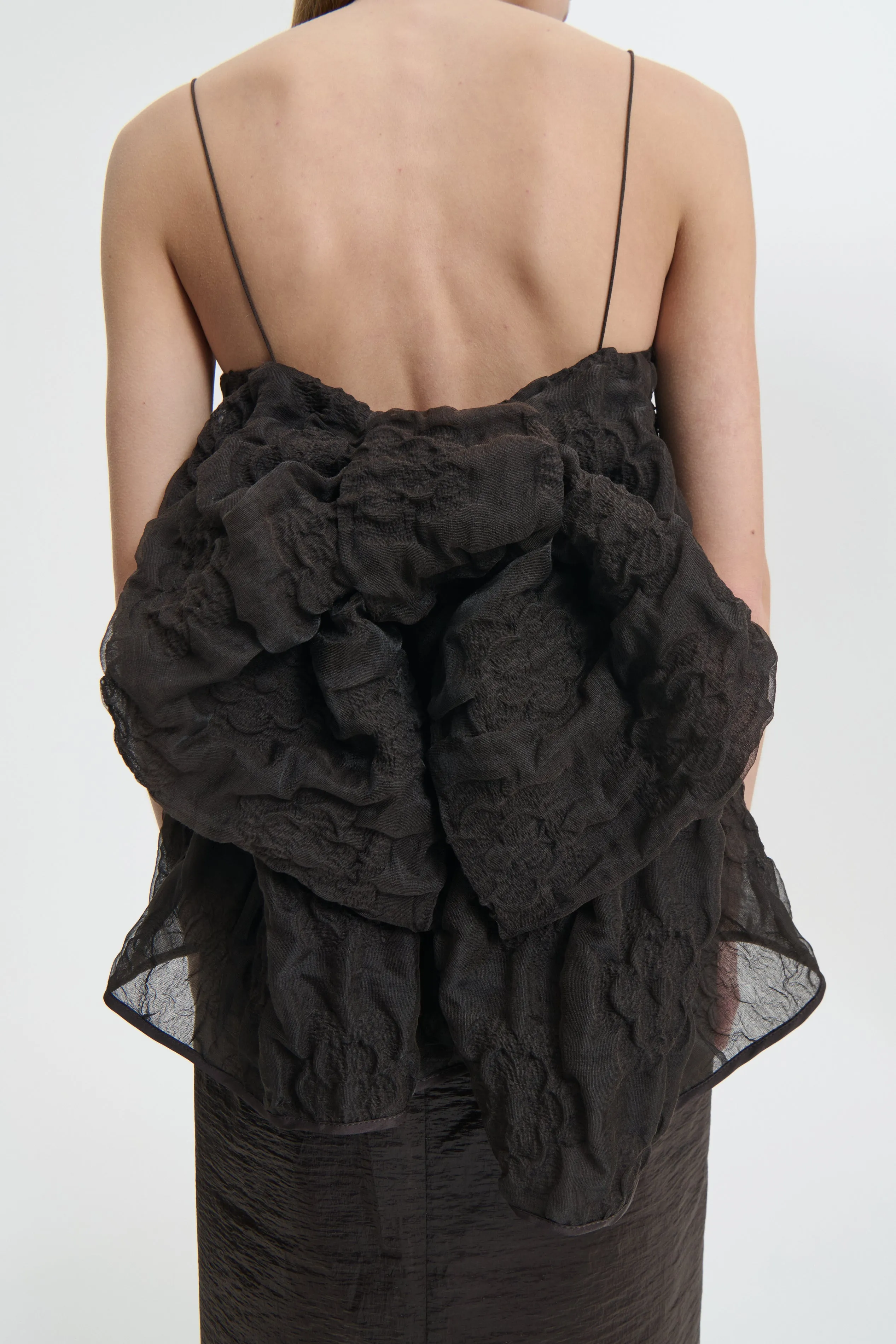 VERONICA | TOP AVENS MATELASSÉ SOIL BROWN sold by Cecilie Bahnsen product image thumbnail 2