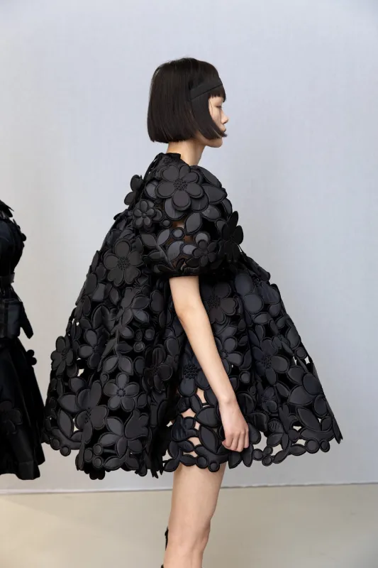 BENTO | BELLIS EMB. NYLON DRESS | BLACK sold by Cecilie Bahnsen