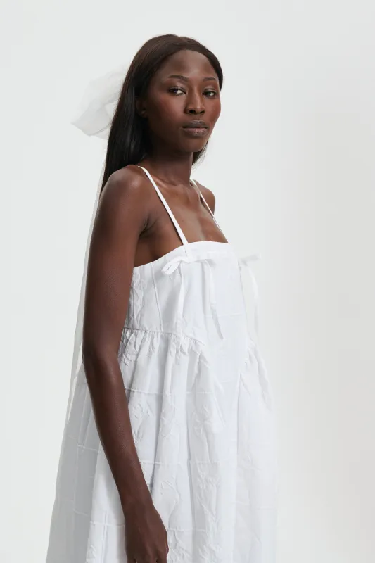 AMBRA | DRESS FLORA MATELASSE WHITE BRIDAL sold by Cecilie Bahnsen