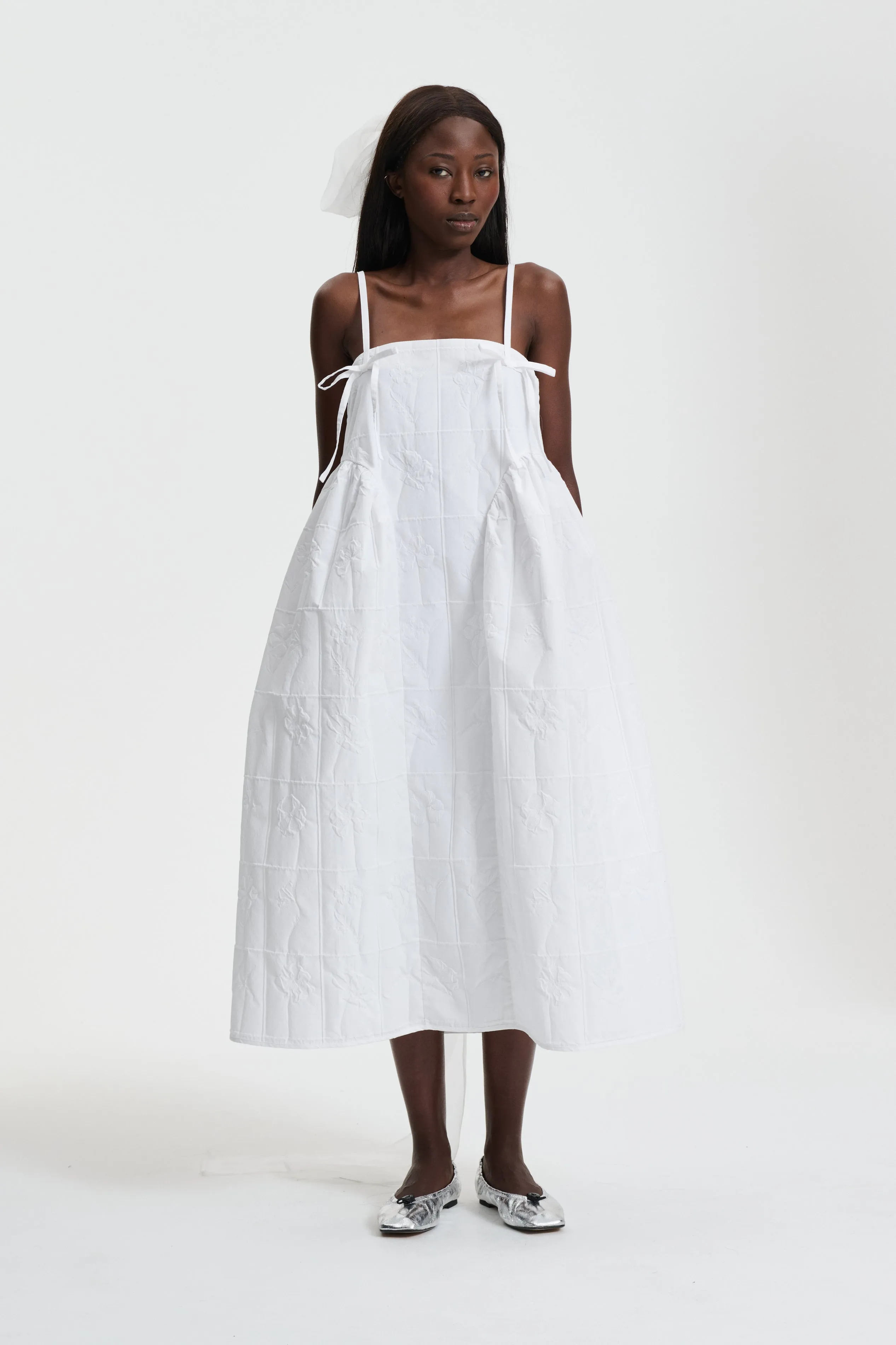 AMBRA | DRESS FLORA MATELASSE WHITE BRIDAL sold by Cecilie Bahnsen product image thumbnail 2