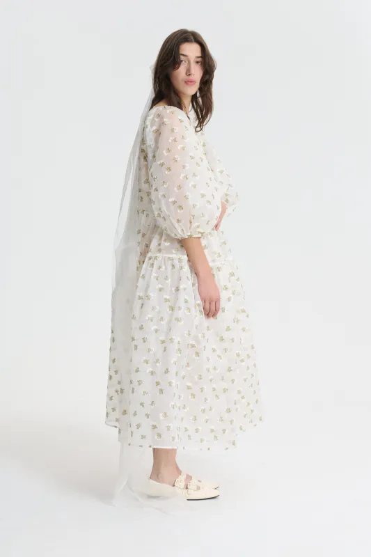 REGITZE | DRESS KADO FIL-COUP… WHITE/OLIVE BRIDAL sold by Cecilie Bahnsen