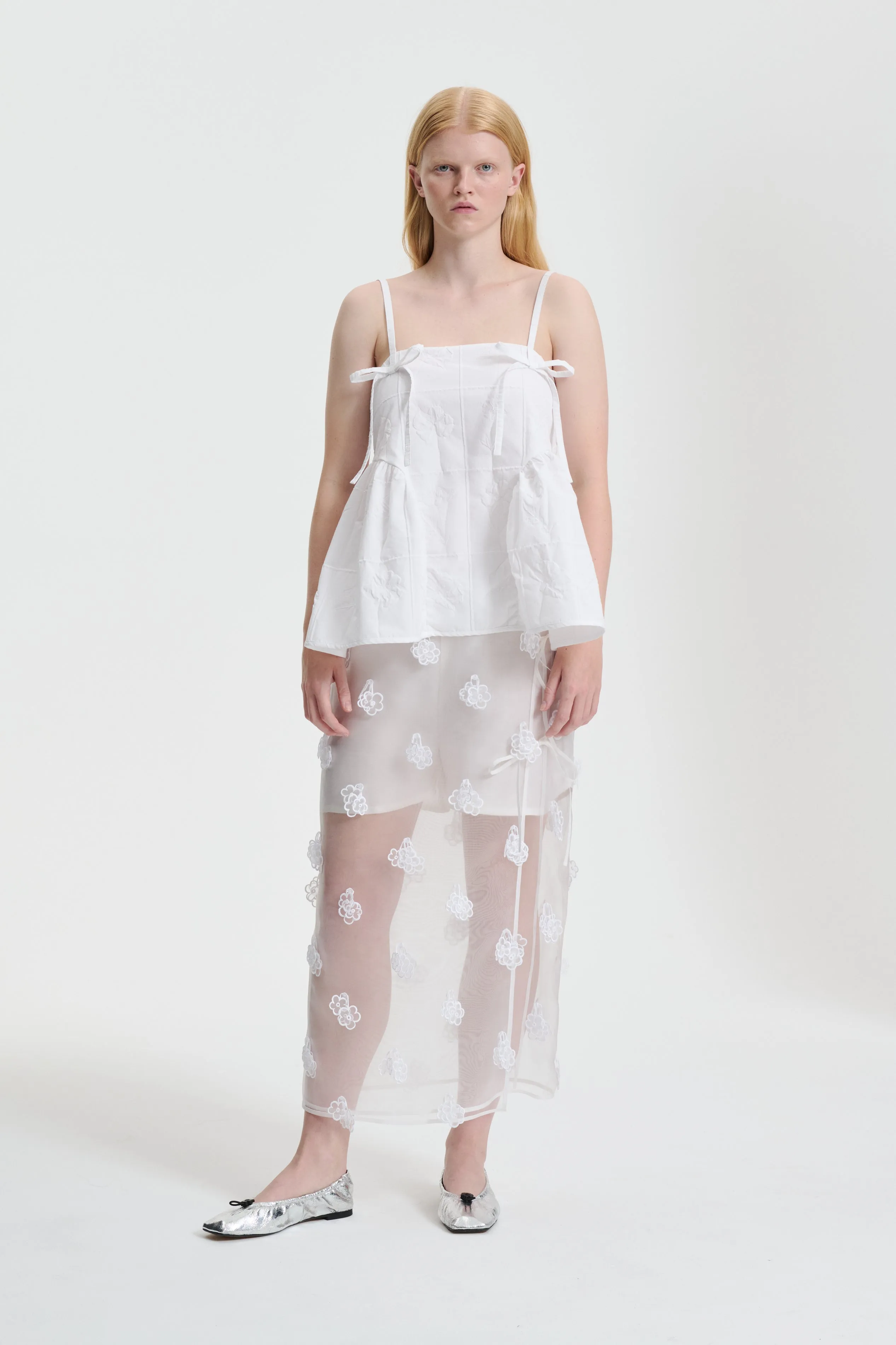APRIL | SKIRT KIRI EMBROIDERY WHITE BRIDAL sold by Cecilie Bahnsen product image thumbnail 3