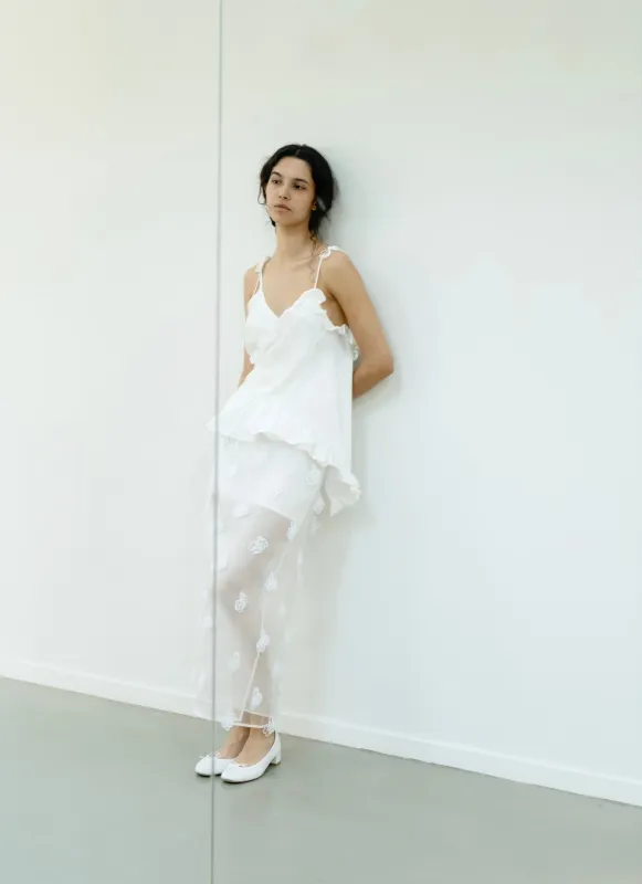 APRIL | SKIRT KIRI EMBROIDERY WHITE BRIDAL made by Cecilie Bahnsen