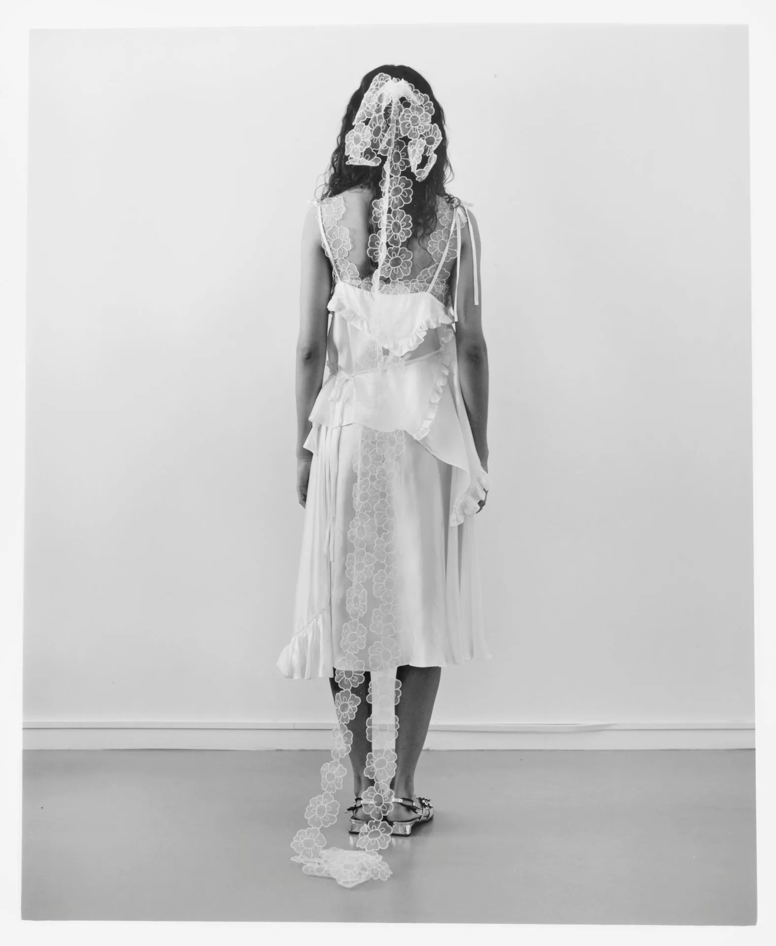 SERA | VEIL MAGNOLIA EMBROIDERY | WHITE sold by Cecilie Bahnsen