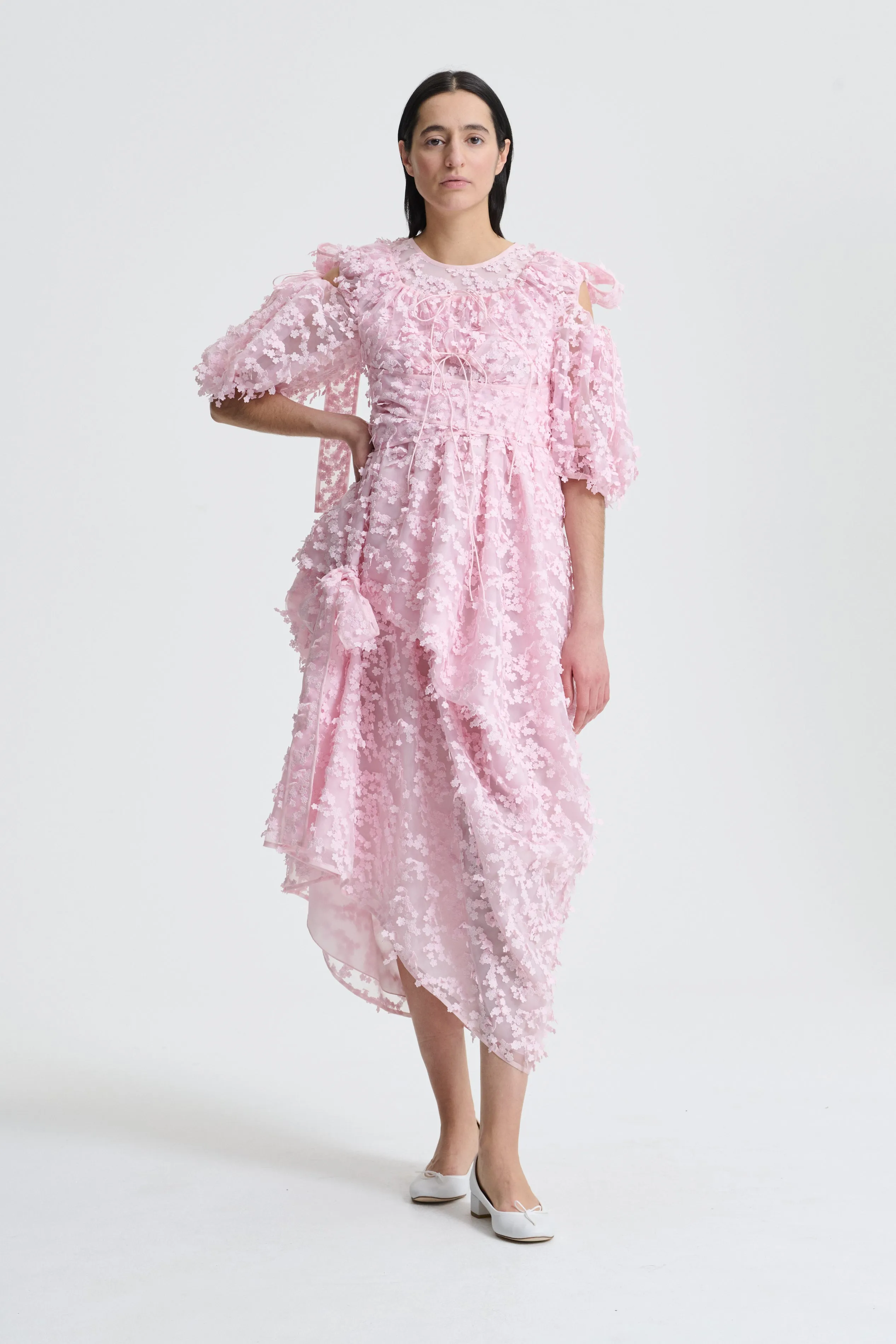 FUMICO | DRESS DAISY APPLIQUE ORGANZA PINK ARCHIVE sold by Cecilie Bahnsen