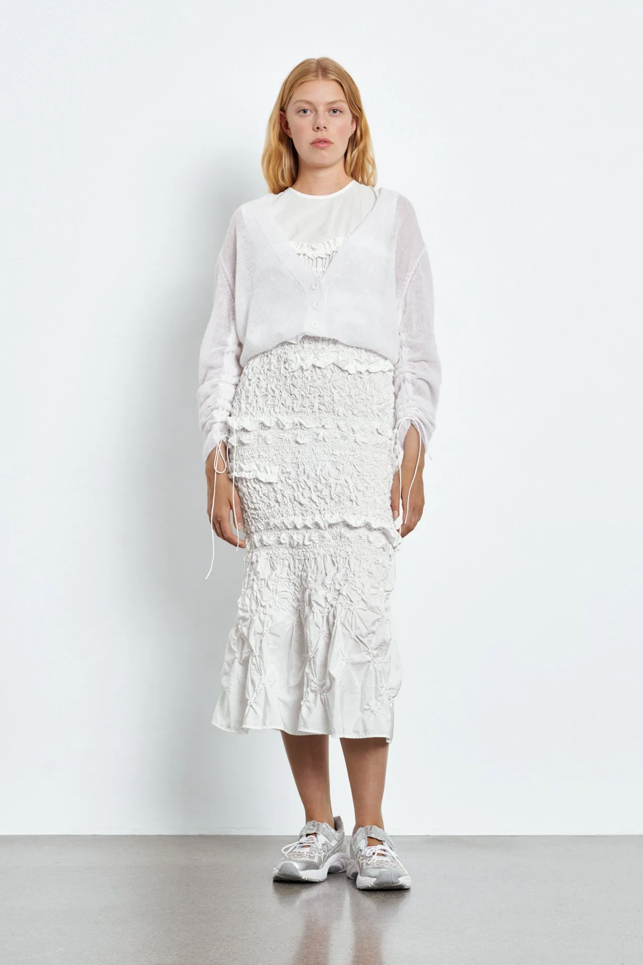 VICKI | CARDIGAN VENUS SOFT KNIT WHITE sold by Cecilie Bahnsen