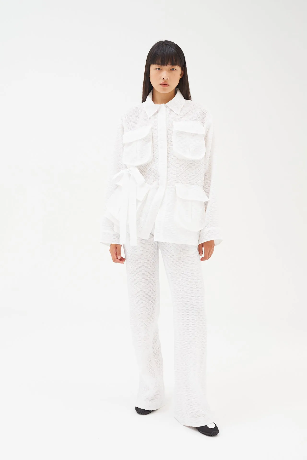 FILUCA | TROUSERS FURZE SEERSUCKER WHITE sold by Cecilie Bahnsen