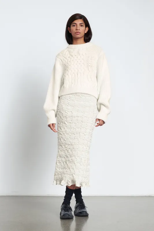 JOLENE | JUMPER FISHERMAN KNIT ECRU made by Cecilie Bahnsen