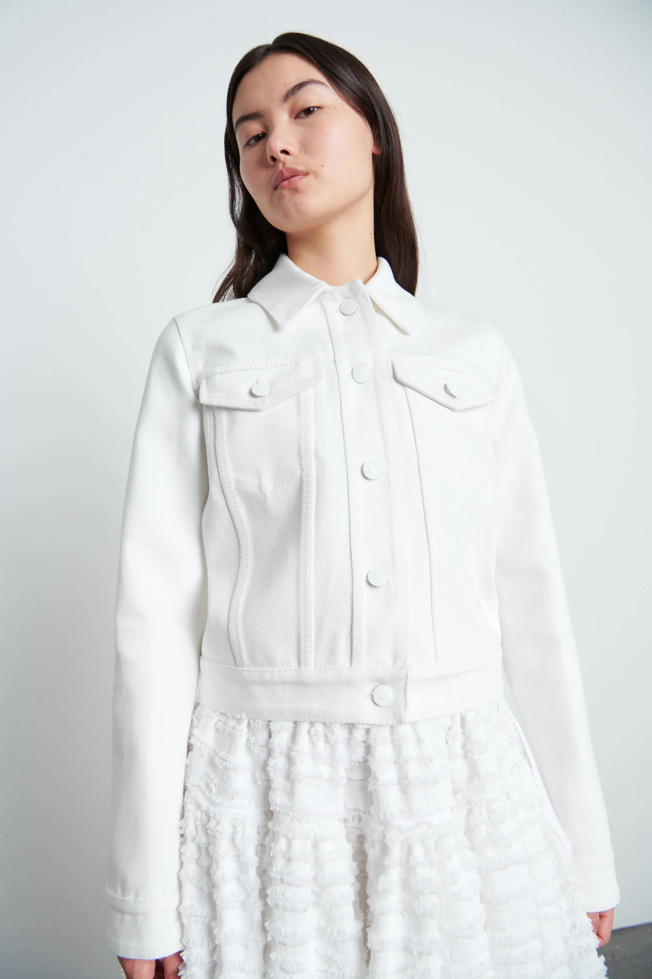 SASHA | JACKET DENIM WHITE sold by Cecilie Bahnsen