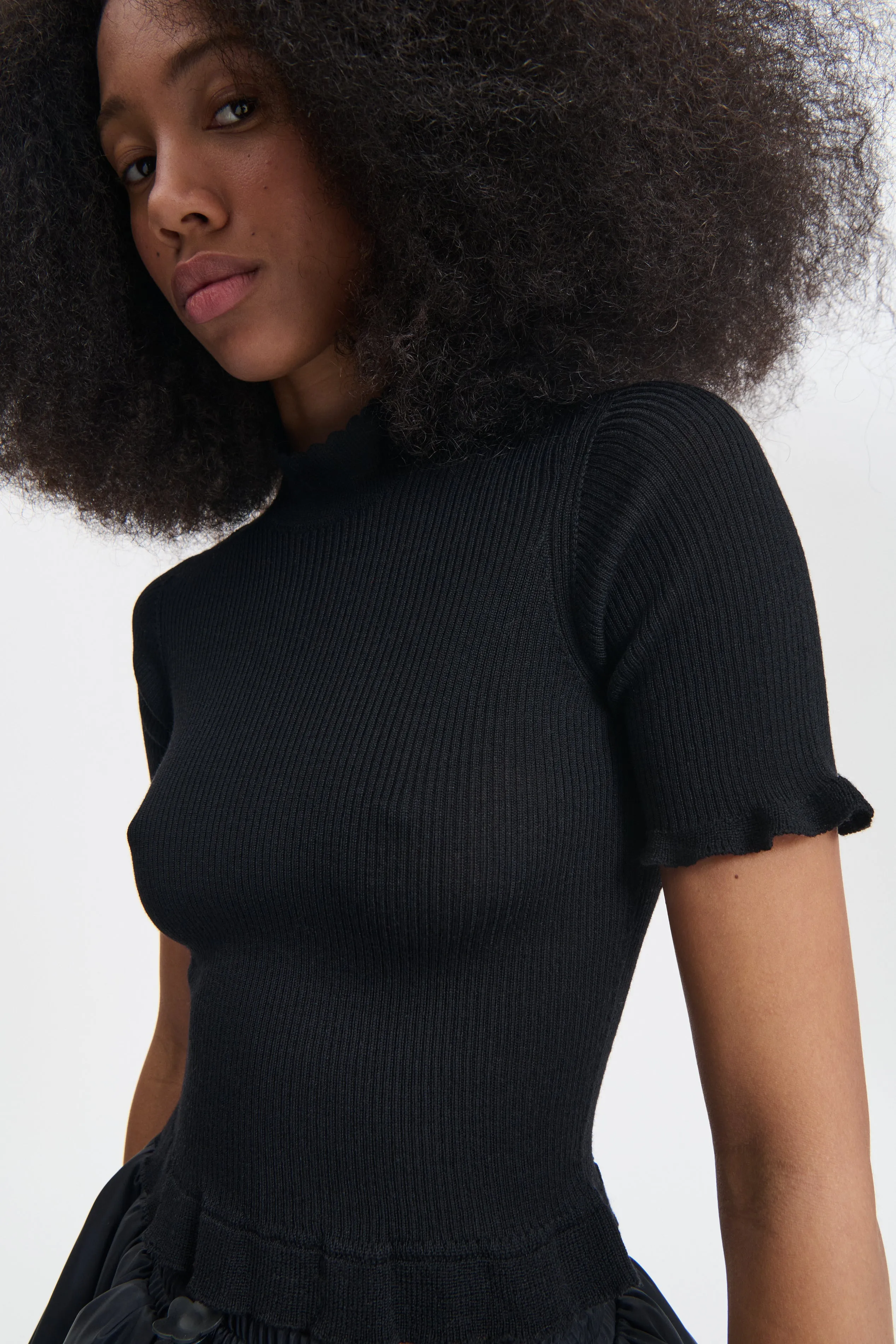 BENTLEY | TOP SEAMLESS KNIT BLACK sold by Cecilie Bahnsen product image thumbnail 2