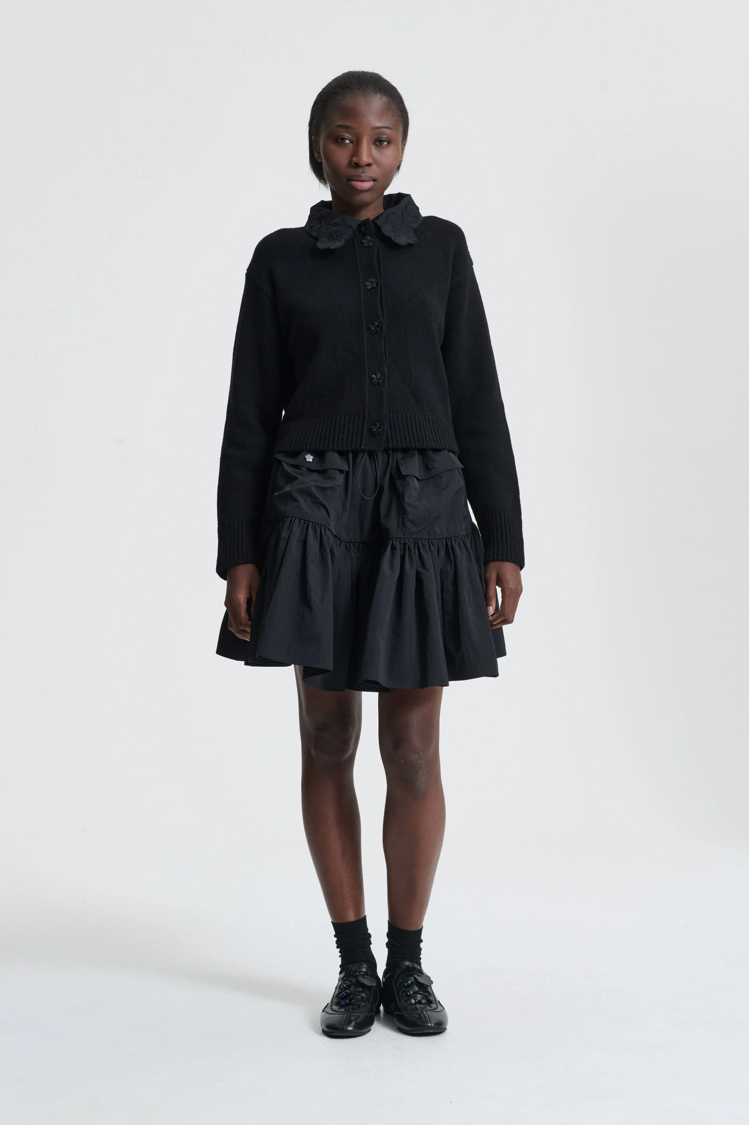 BIBI | CARDIGAN RECYCLED CASHMERE BLACK sold by Cecilie Bahnsen