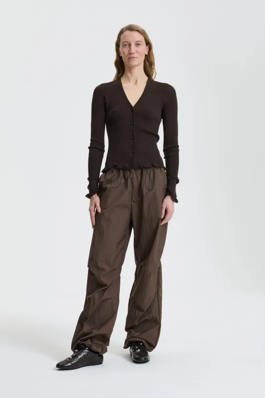 BESSIE | CARDIGAN SEAMLESS KNIT BROWN sold by Cecilie Bahnsen