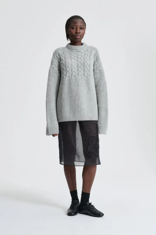 BELINDA | JUMPER CABLE KNIT GREY sold by Cecilie Bahnsen