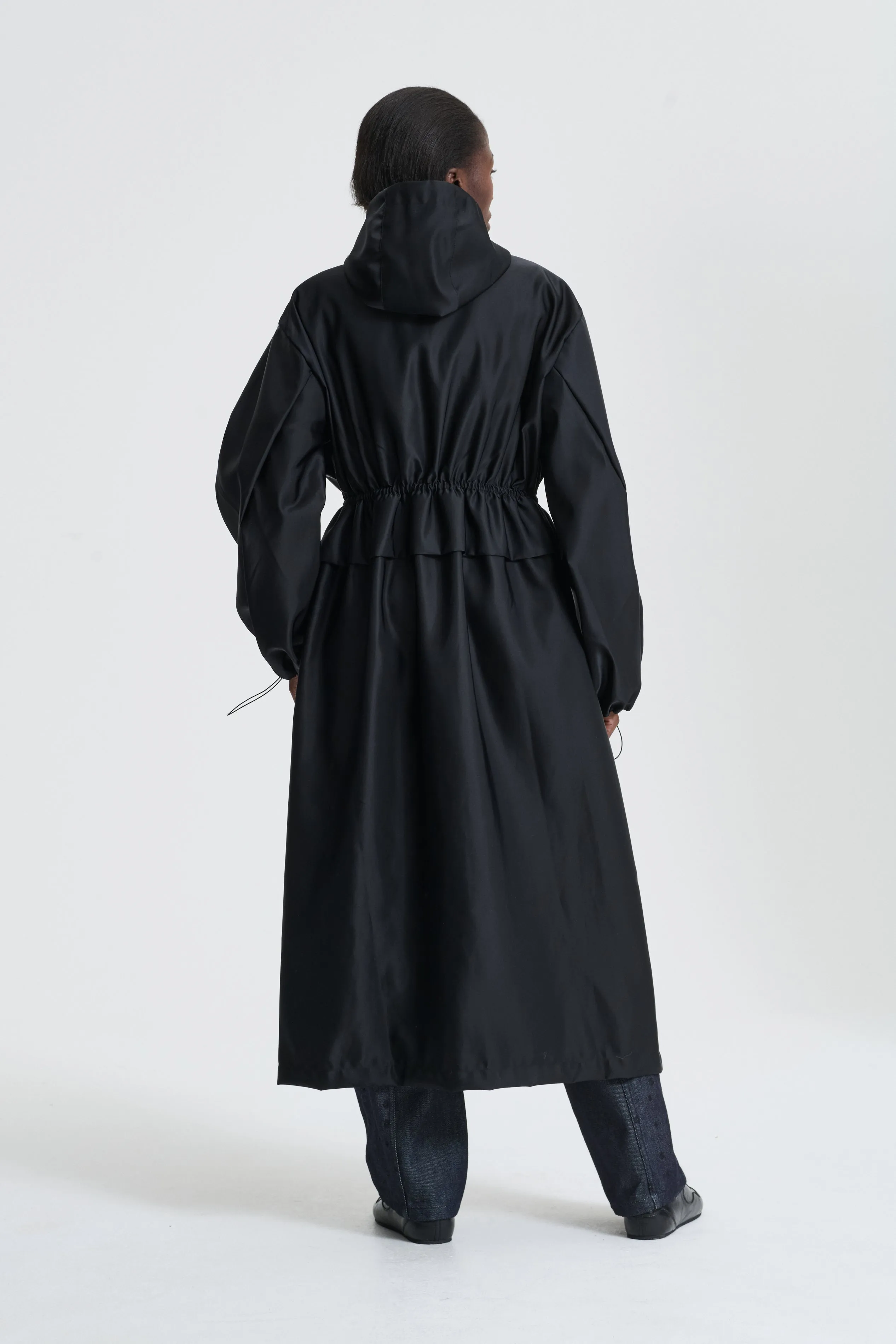 BOWIE | COAT TECHNICAL CANVAS BLACK sold by Cecilie Bahnsen product image thumbnail 3