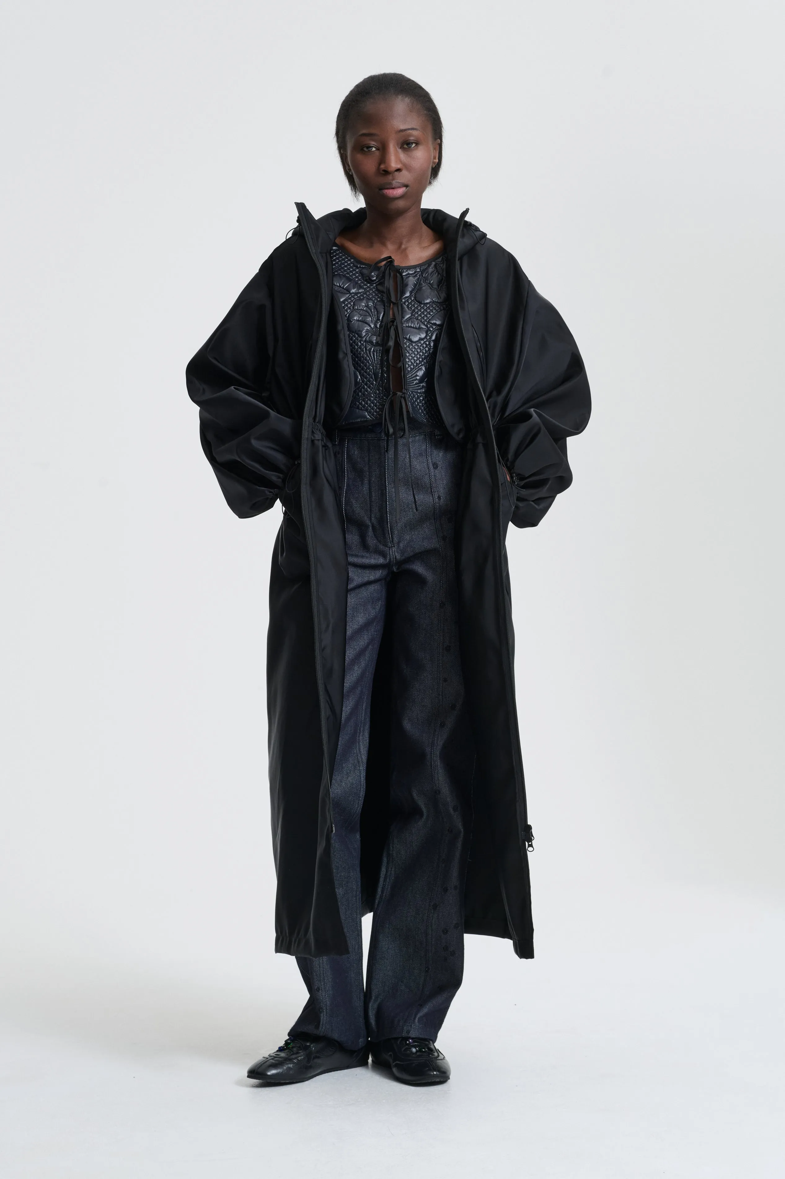 BOWIE | COAT TECHNICAL CANVAS BLACK sold by Cecilie Bahnsen product image thumbnail 2