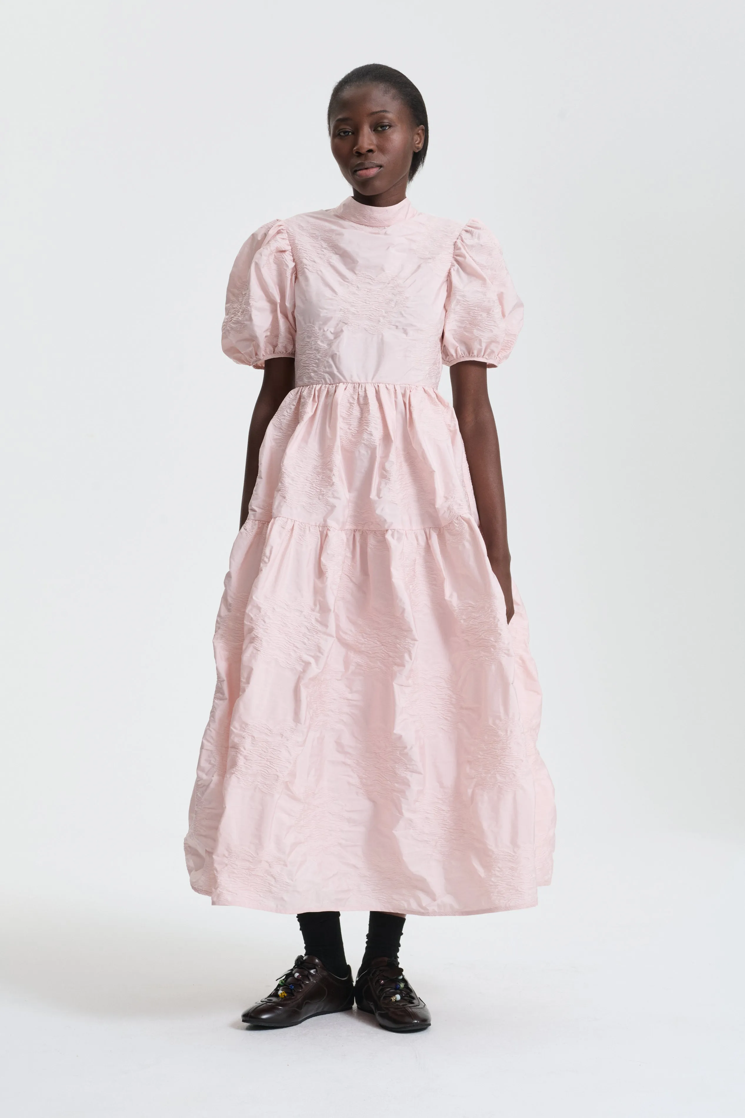 KELLY | DRESS BORUS JACQUARD BLUSH PINK sold by Cecilie Bahnsen