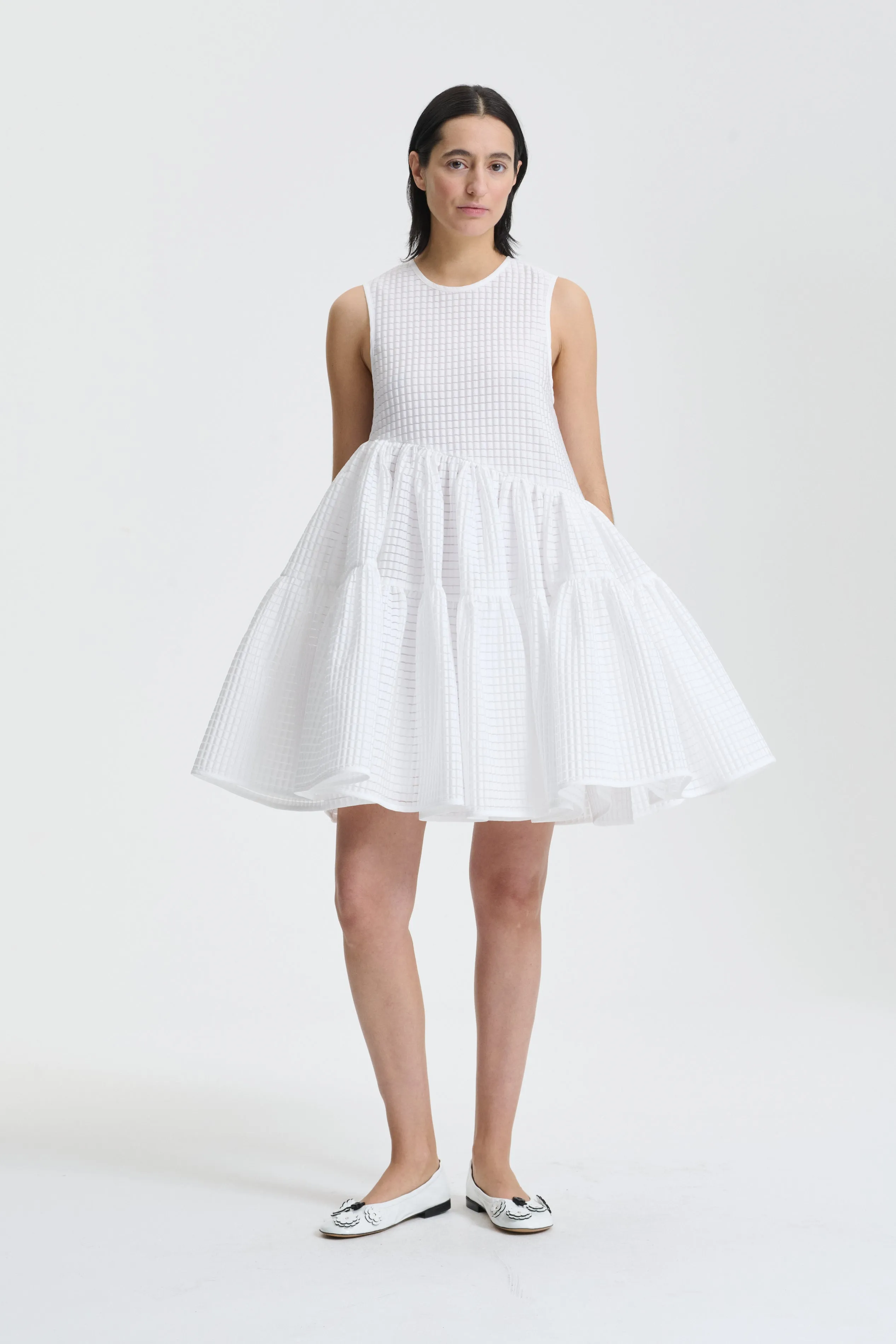 ABIGAIL | DRESS MIKU JACQUARD WHITE sold by Cecilie Bahnsen