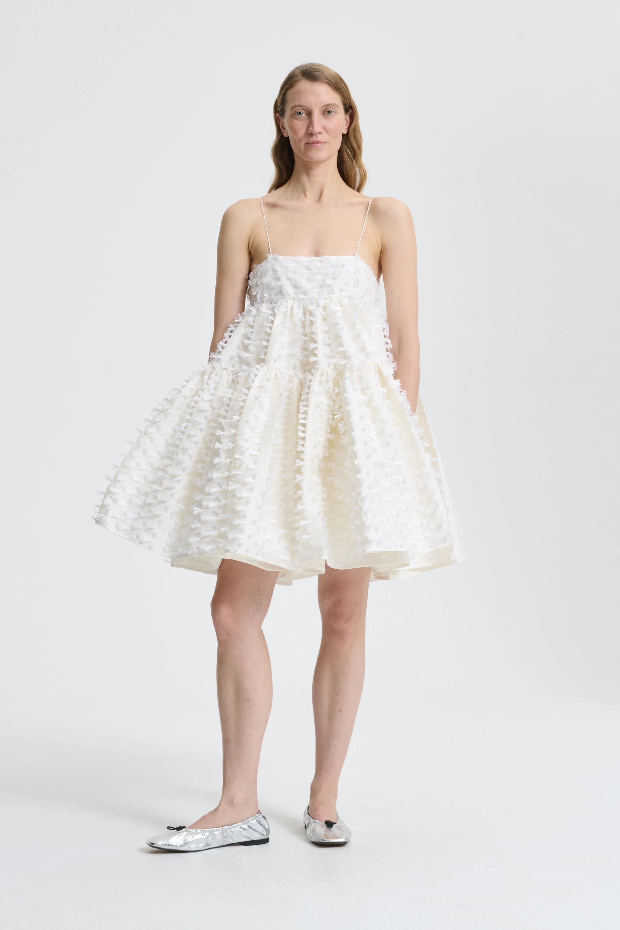 OBERRA | DRESS FIAMMA FIL-COUPÉ WHITE sold by Cecilie Bahnsen