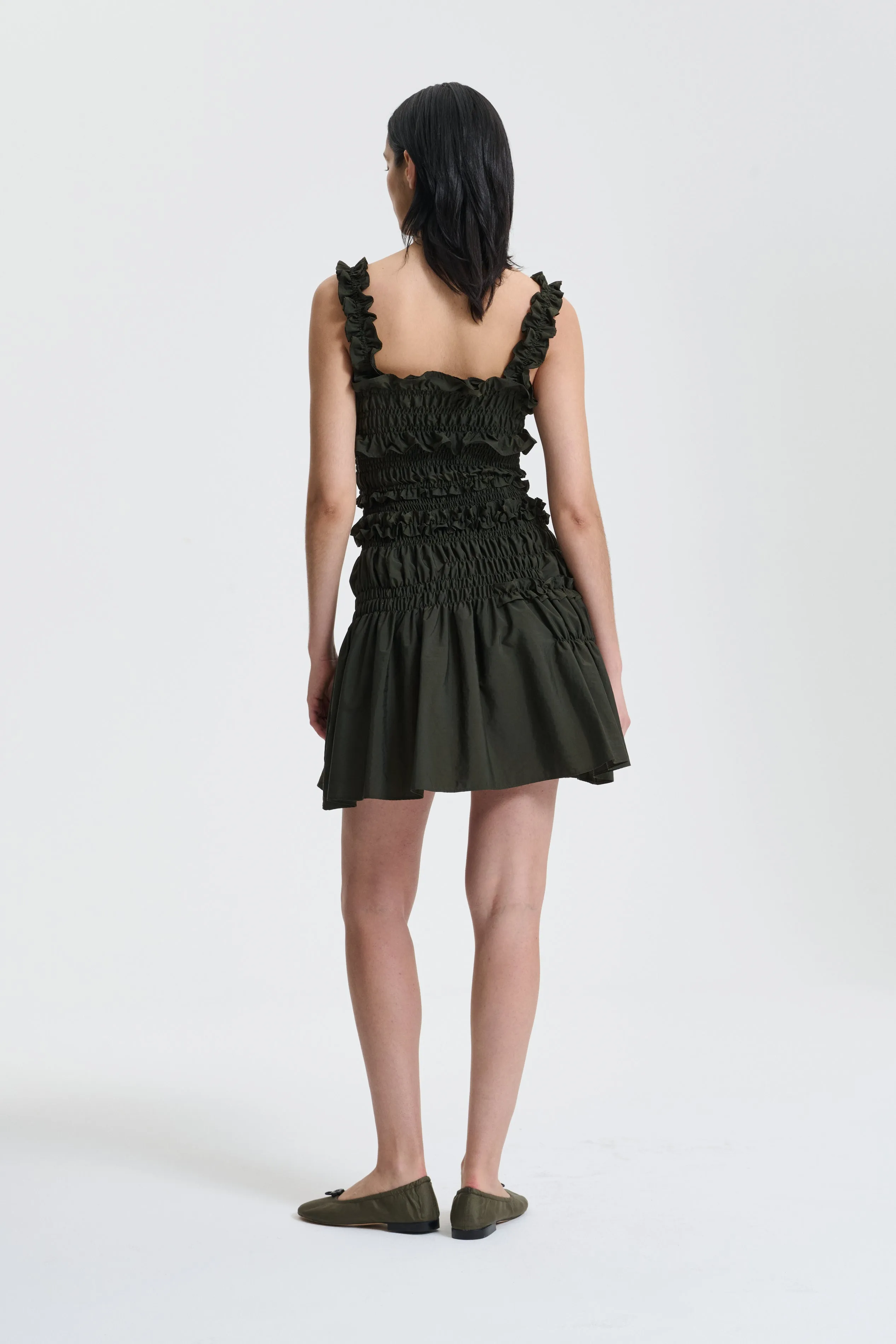 OONA | DRESS LUSTRE PARACHUTE FOREST GREEN sold by Cecilie Bahnsen product image thumbnail 2