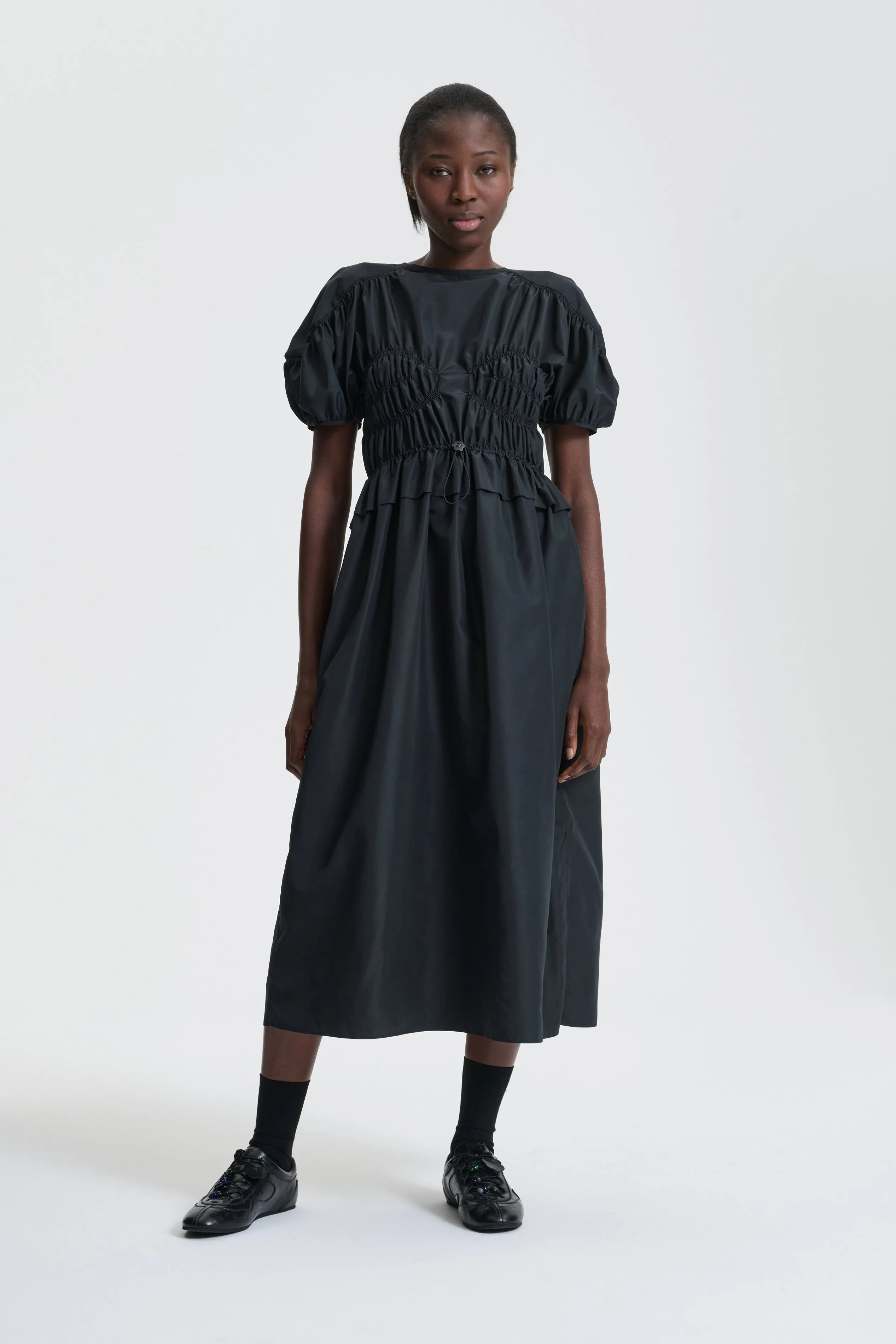 BETSY | DRESS RECYCLED FAILLE BLACK sold by Cecilie Bahnsen