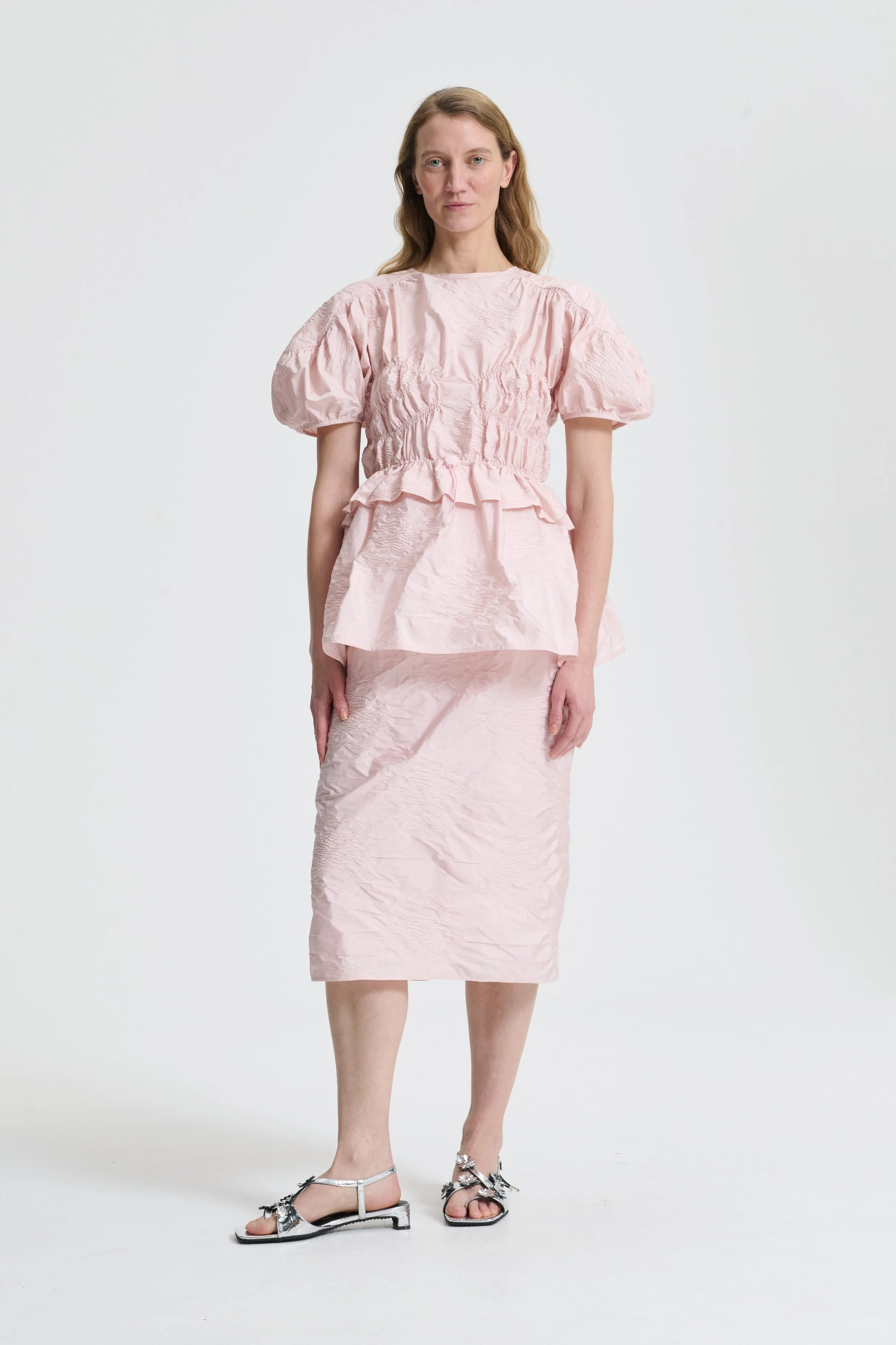 BROOKLYN | TOP BORUS JACQUARD BLUSH PINK sold by Cecilie Bahnsen