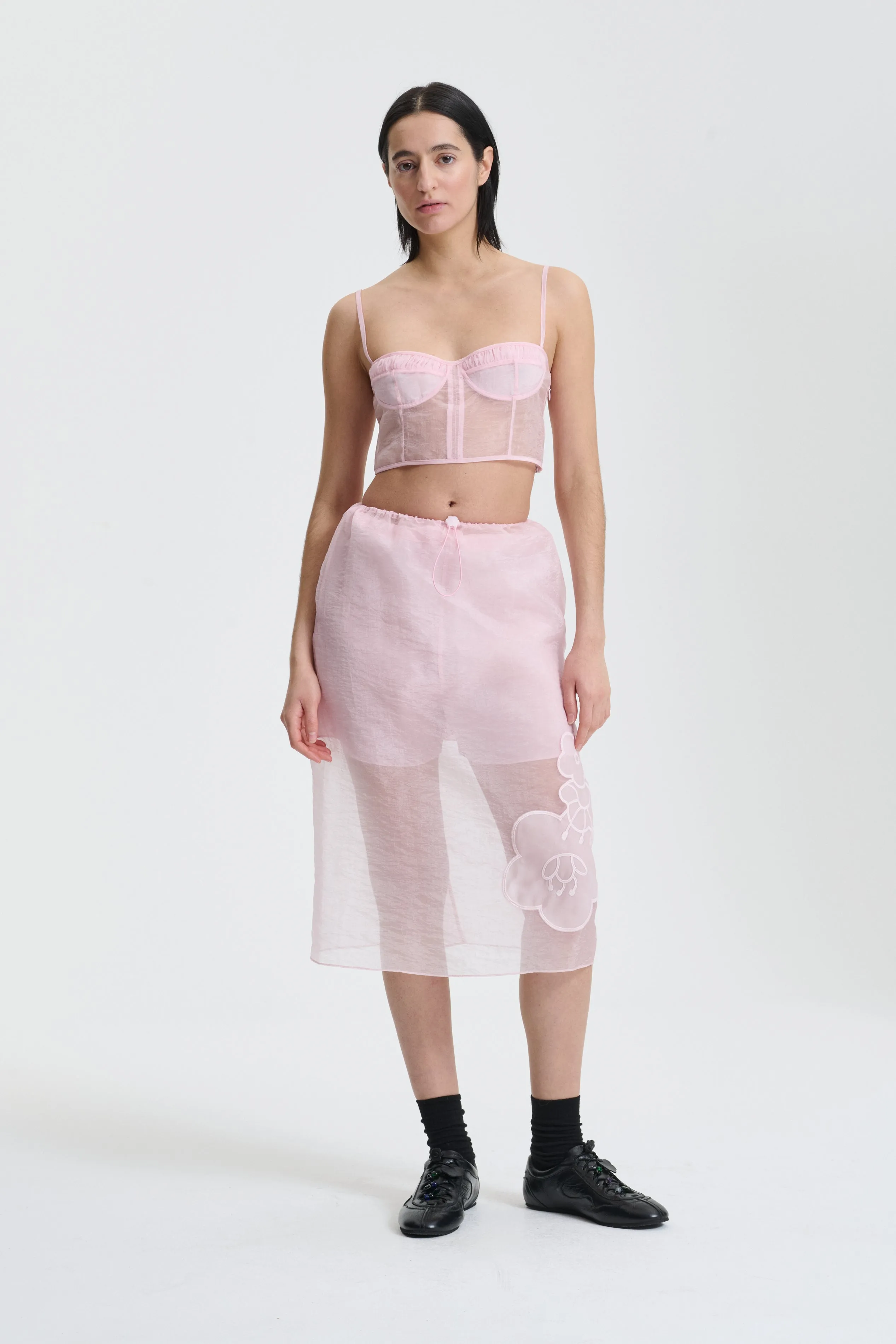 ANYA | BUSTIER TOP LIQUID MYRTIA BLUSH PINK sold by Cecilie Bahnsen