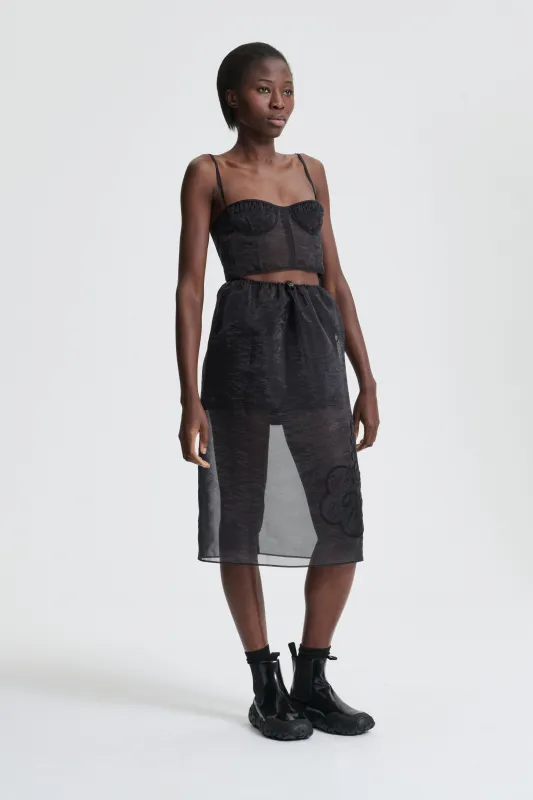 ANYA | BUSTIER LIQUID MYRTIA BLACK made by Cecilie Bahnsen