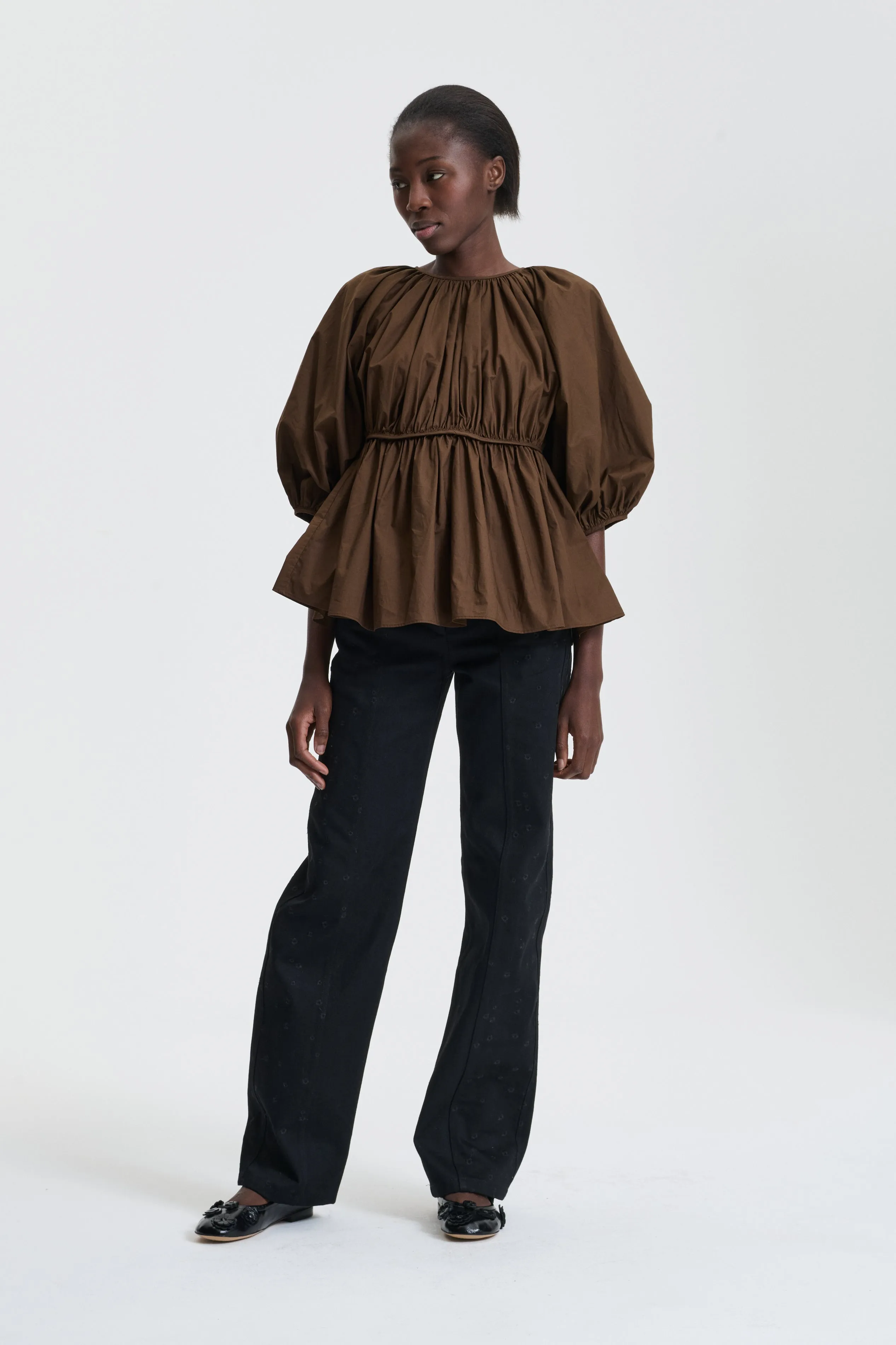 AMO | TOP COTTON BROWN sold by Cecilie Bahnsen