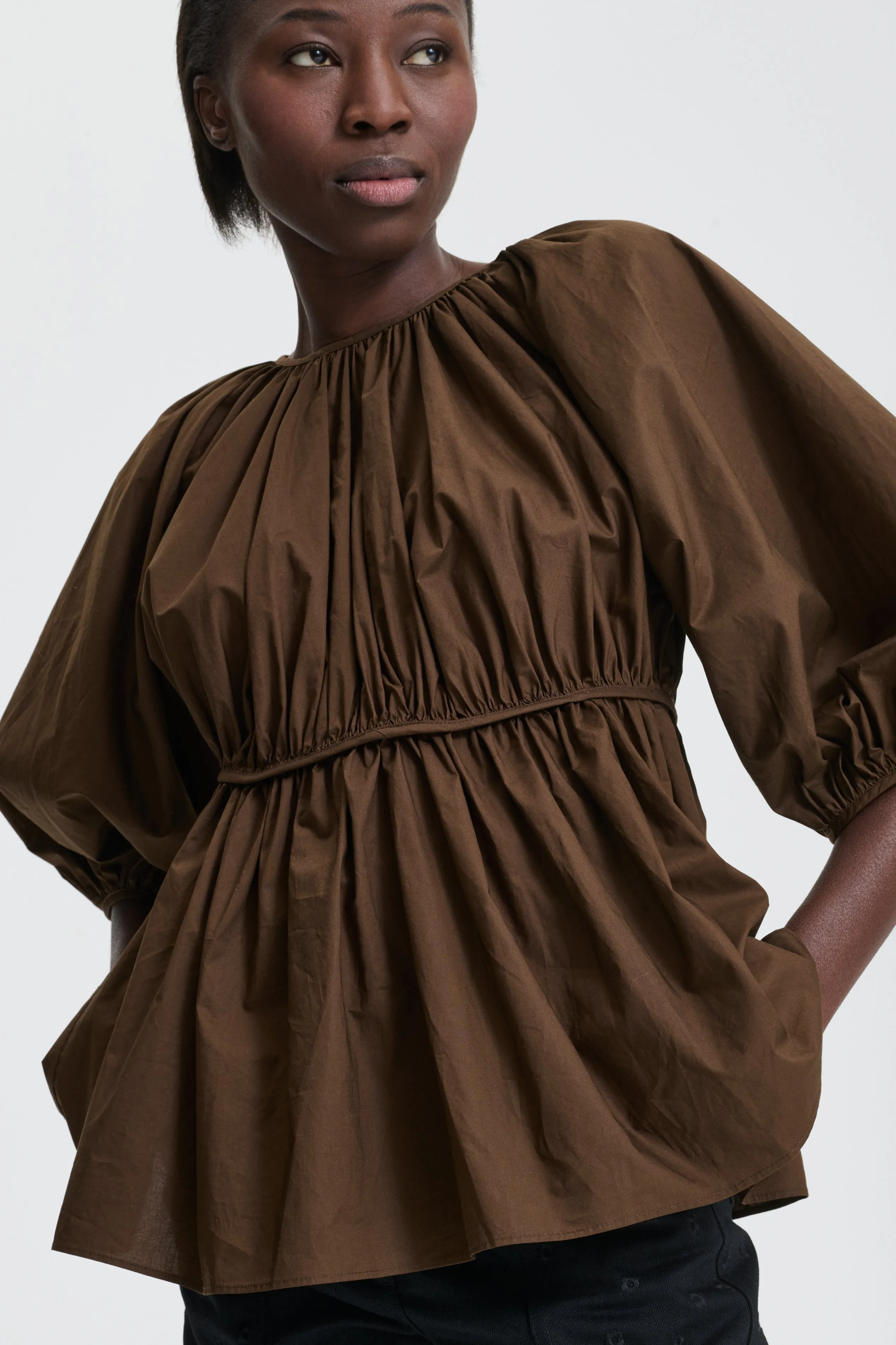 AMO | TOP COTTON BROWN sold by Cecilie Bahnsen product image thumbnail 2