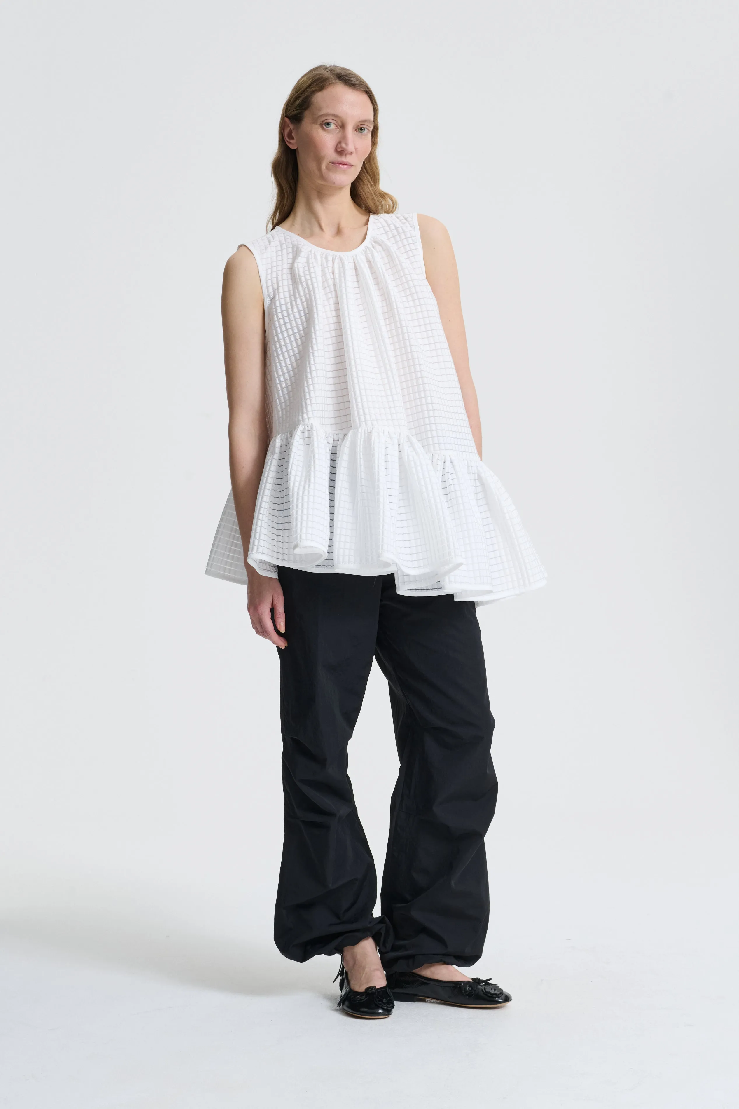 BETTINA | TOP MIKU JACQUARD WHITE sold by Cecilie Bahnsen