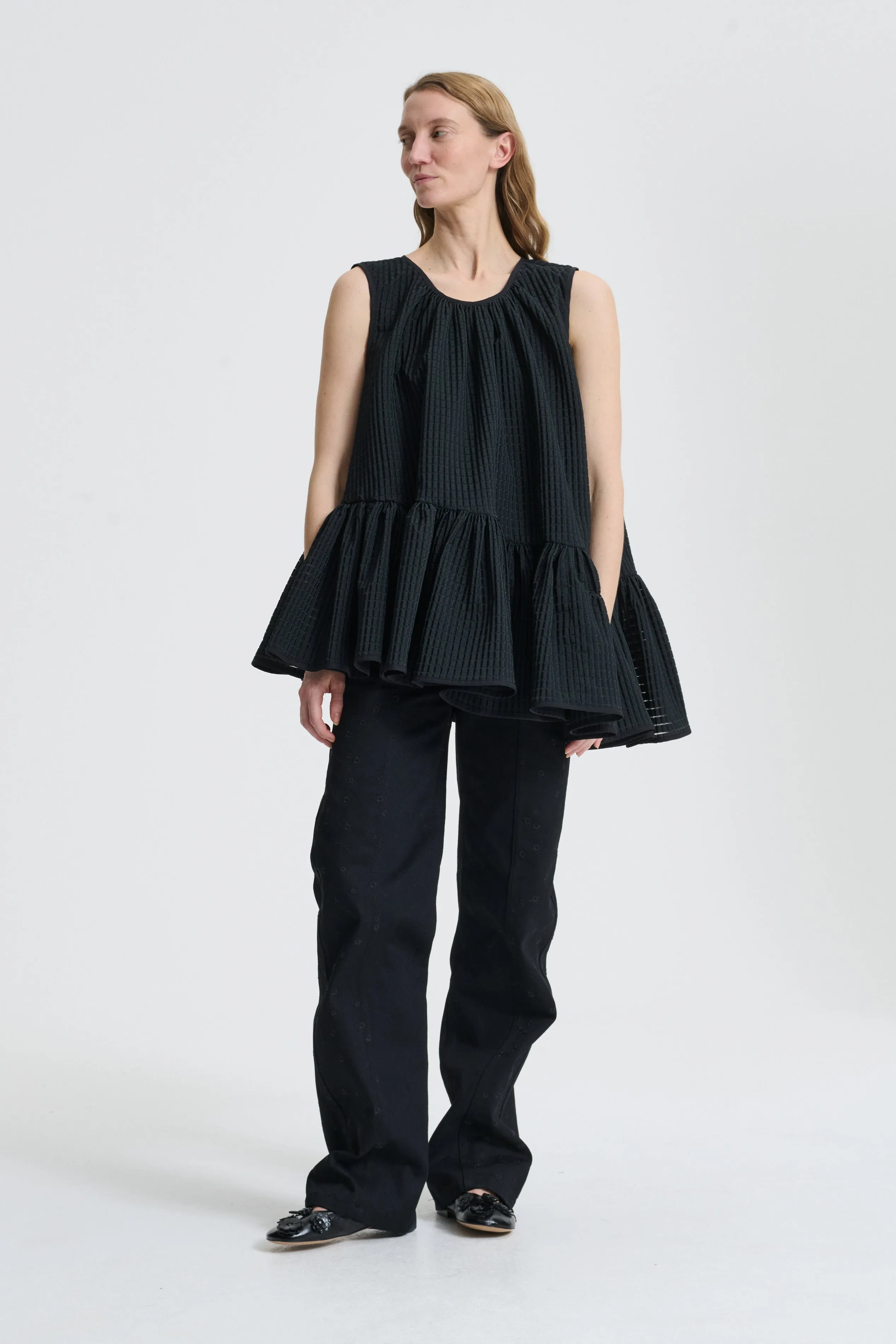 BETTINA | TOP MIKU JACQUARD BLACK sold by Cecilie Bahnsen