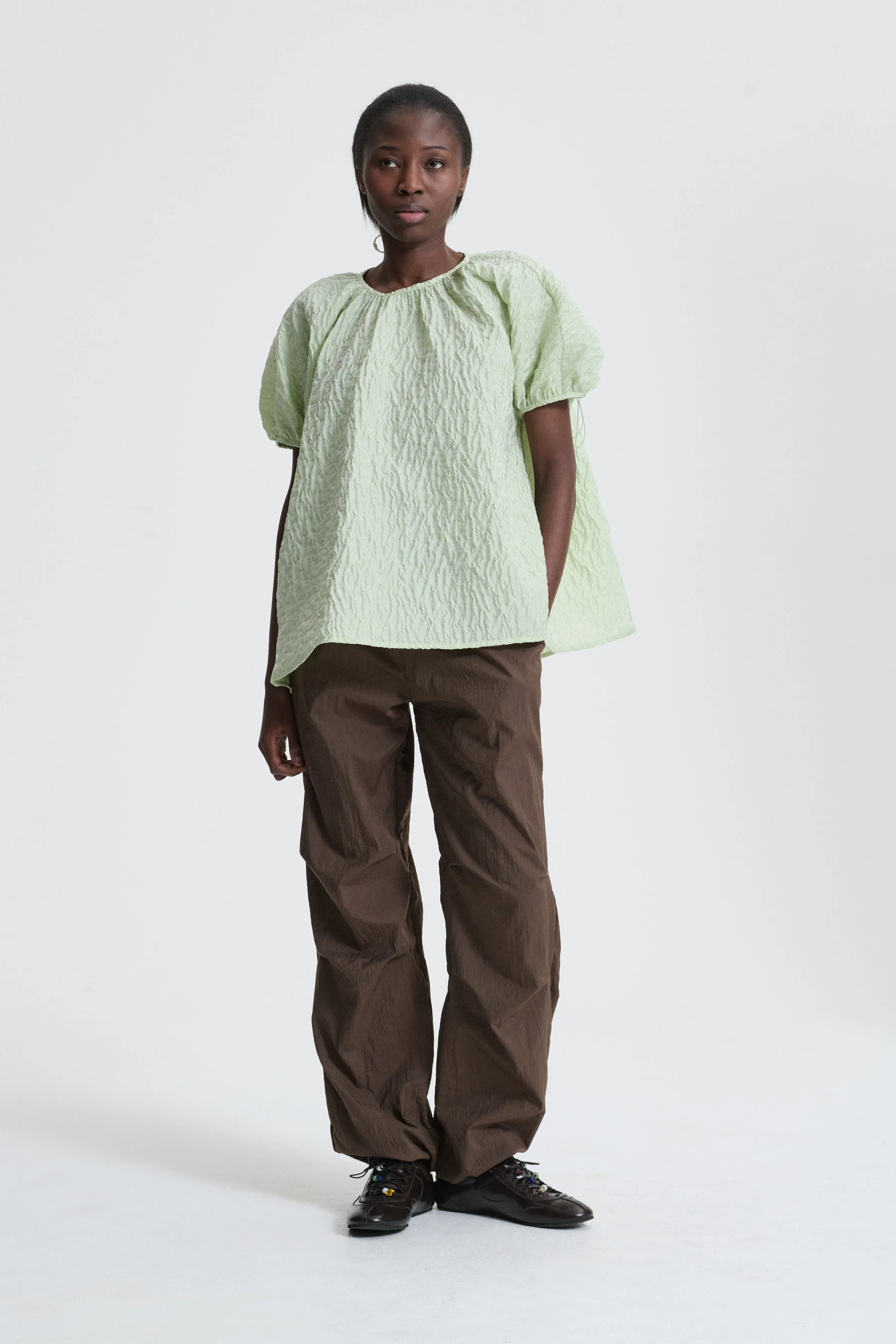 BELLAROSE | TOP LOBELIA MATELASSÉ PASTEL GREEN sold by Cecilie Bahnsen