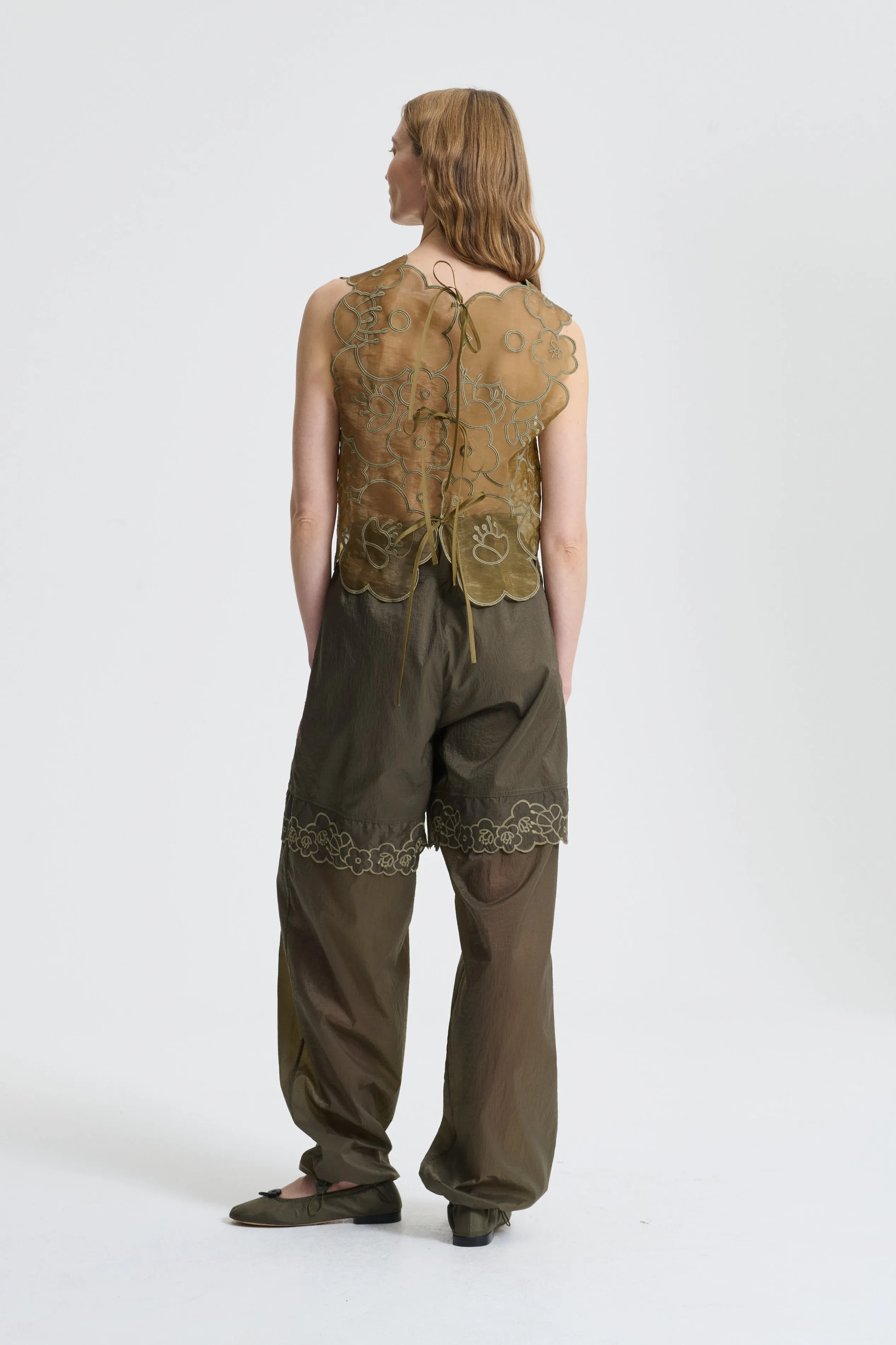 BLAKE | TOP EMBROIDERED MYRTIA OLIVE sold by Cecilie Bahnsen product image thumbnail 2