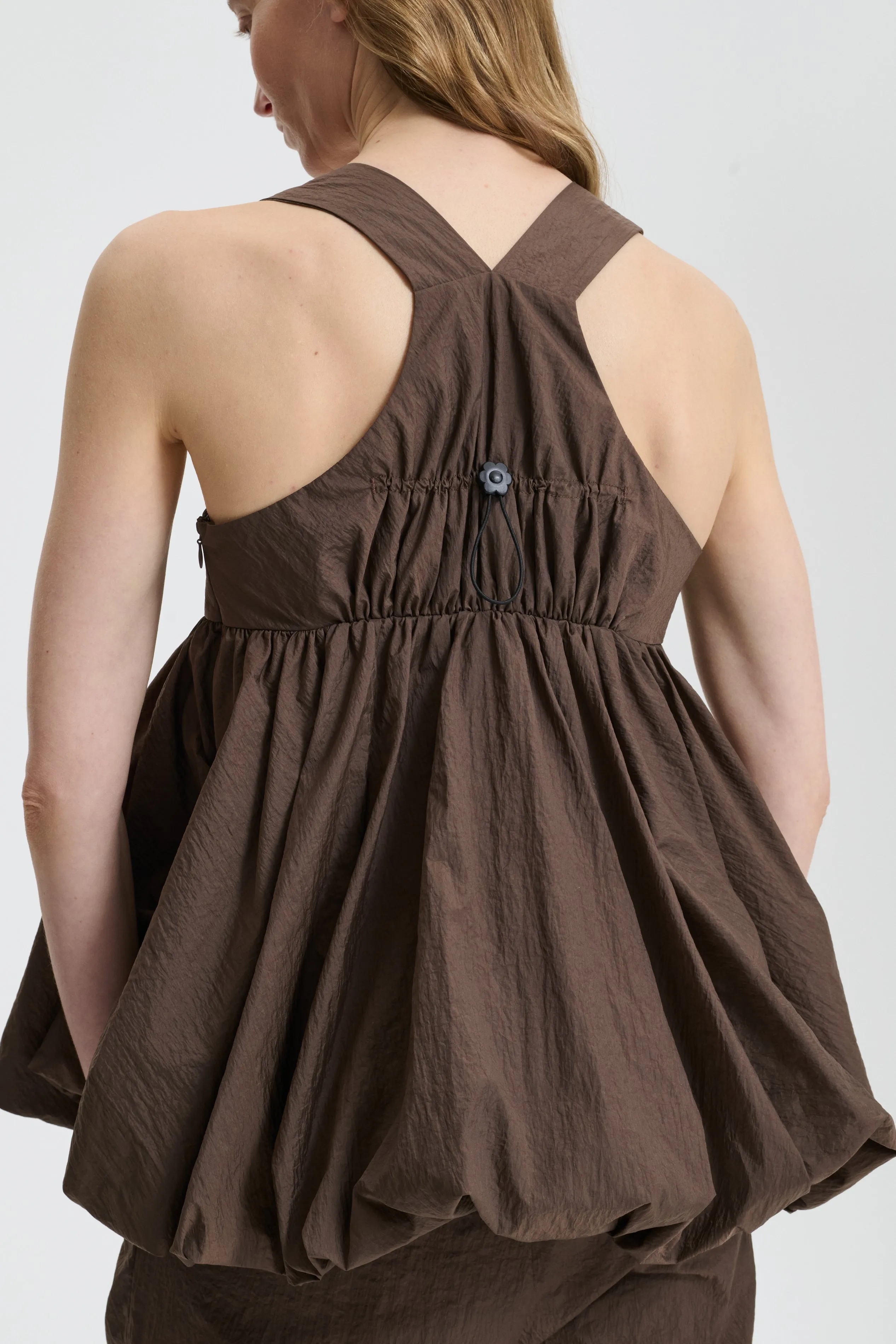 BEA | TOP RECYCLED TAFFETA BROWN sold by Cecilie Bahnsen product image thumbnail 4