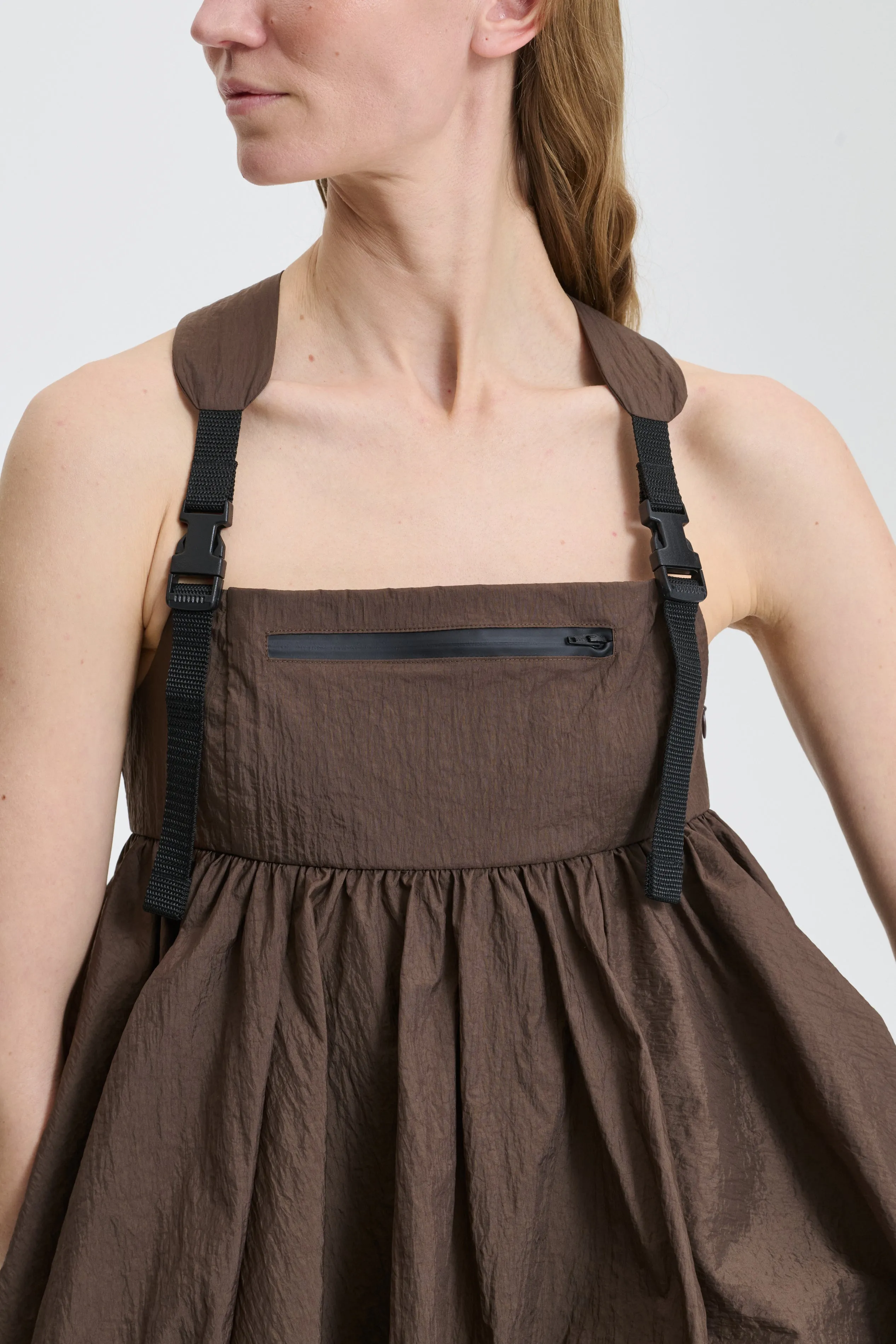 BEA | TOP RECYCLED TAFFETA BROWN sold by Cecilie Bahnsen product image thumbnail 2