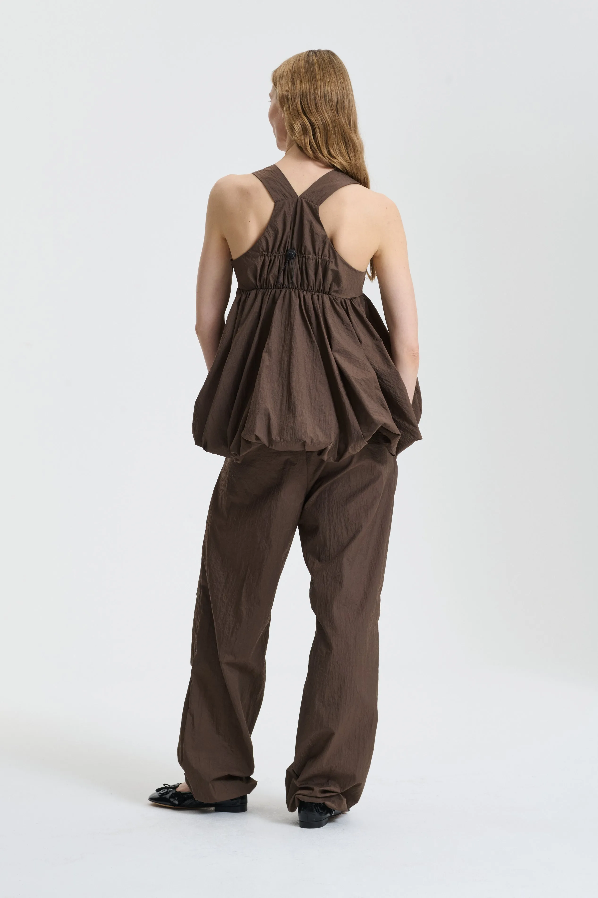 BEA | TOP RECYCLED TAFFETA BROWN sold by Cecilie Bahnsen product image thumbnail 5