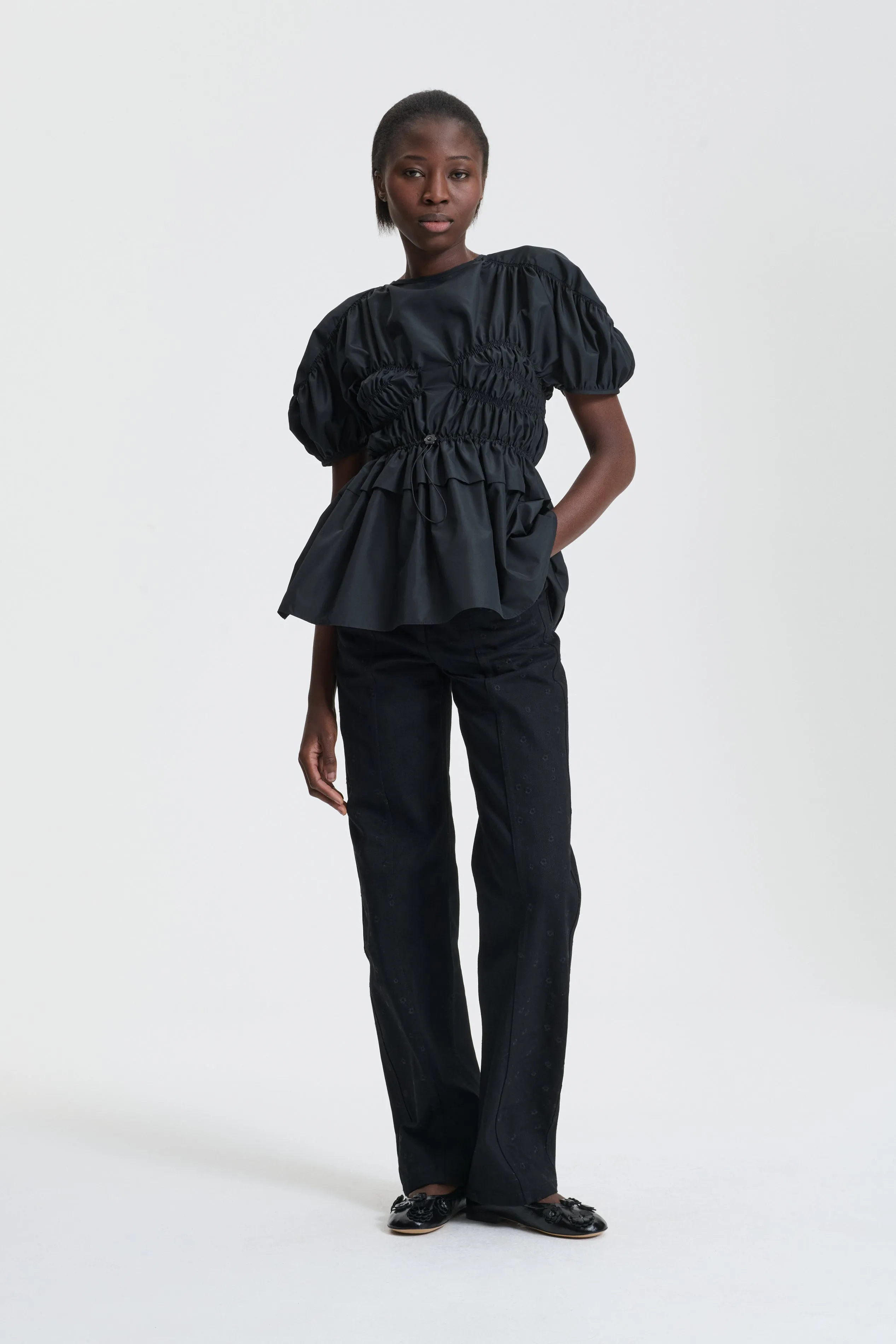 BROOKLYN | TOP RECYCLED FAILLE BLACK sold by Cecilie Bahnsen