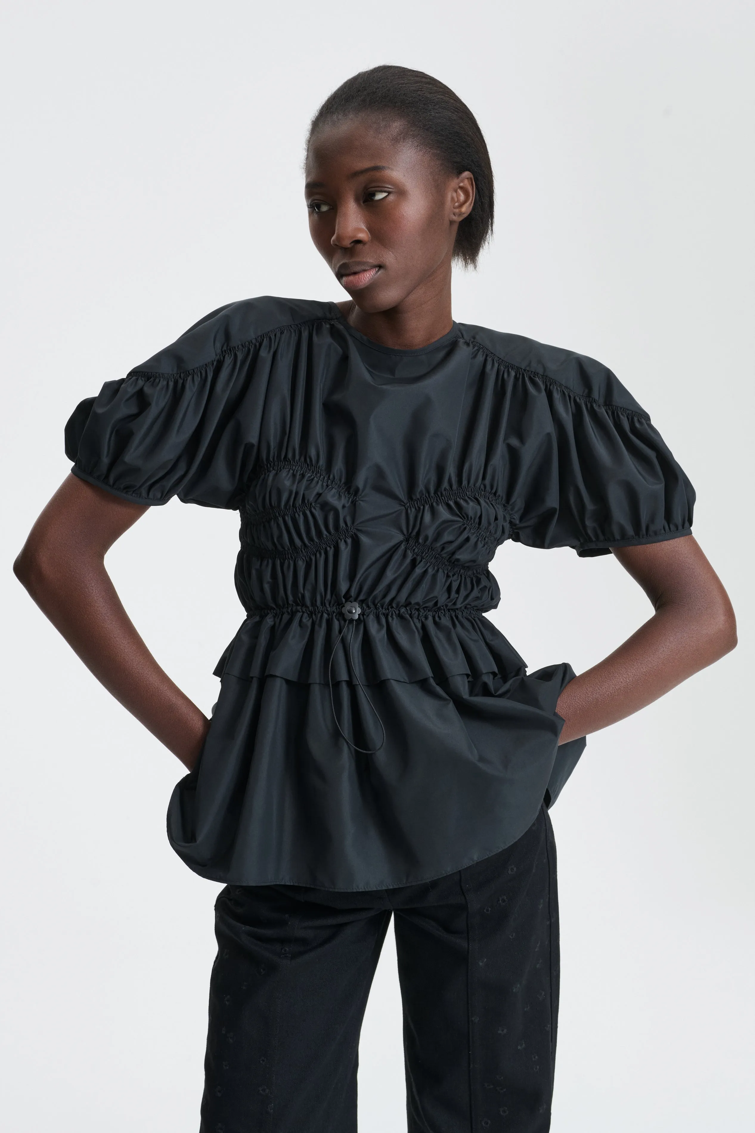 BROOKLYN | TOP RECYCLED FAILLE BLACK sold by Cecilie Bahnsen product image thumbnail 2