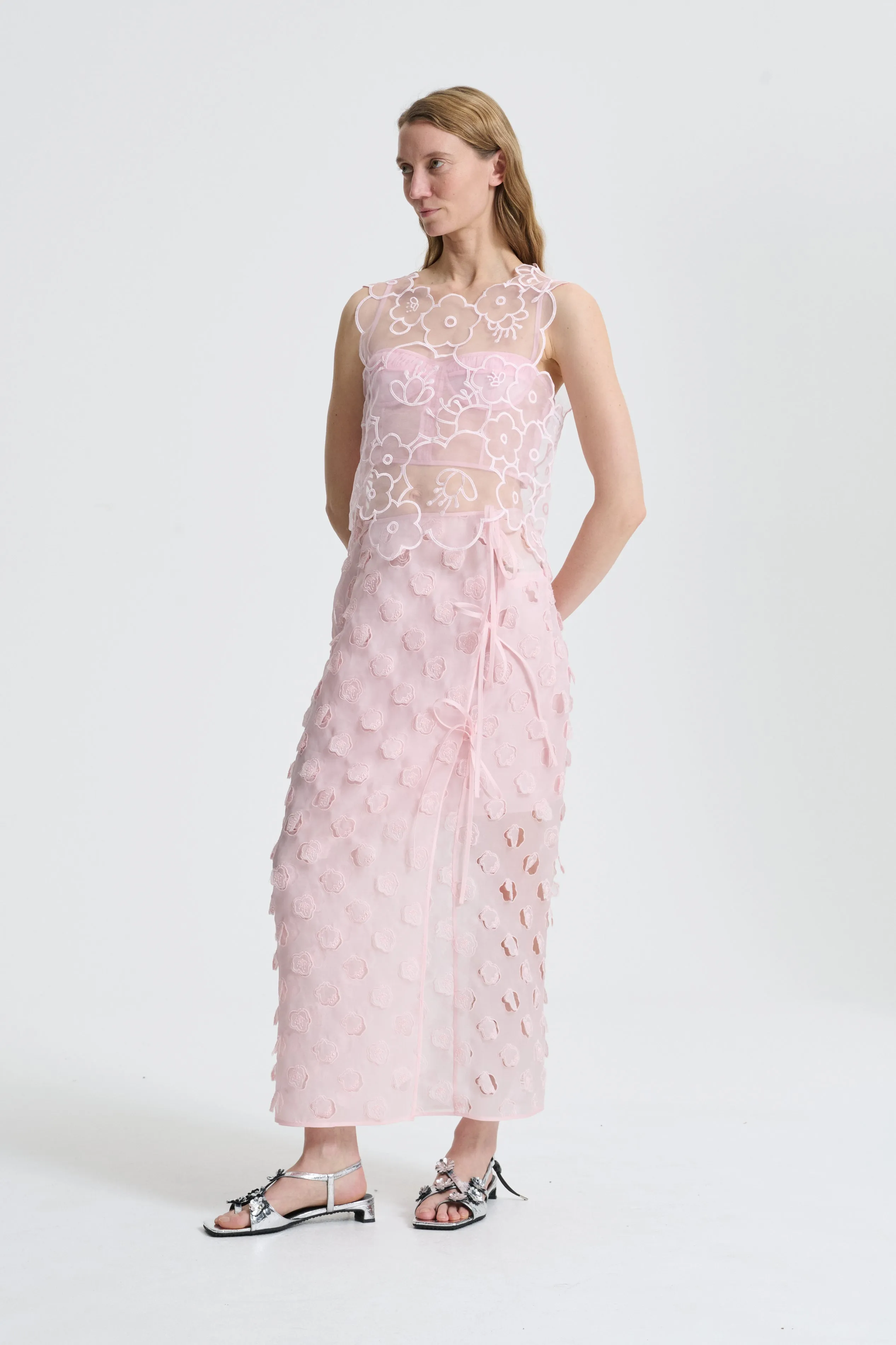 BLAKE | TOP EMBROIDERED MYRTIA LIGHT PINK sold by Cecilie Bahnsen