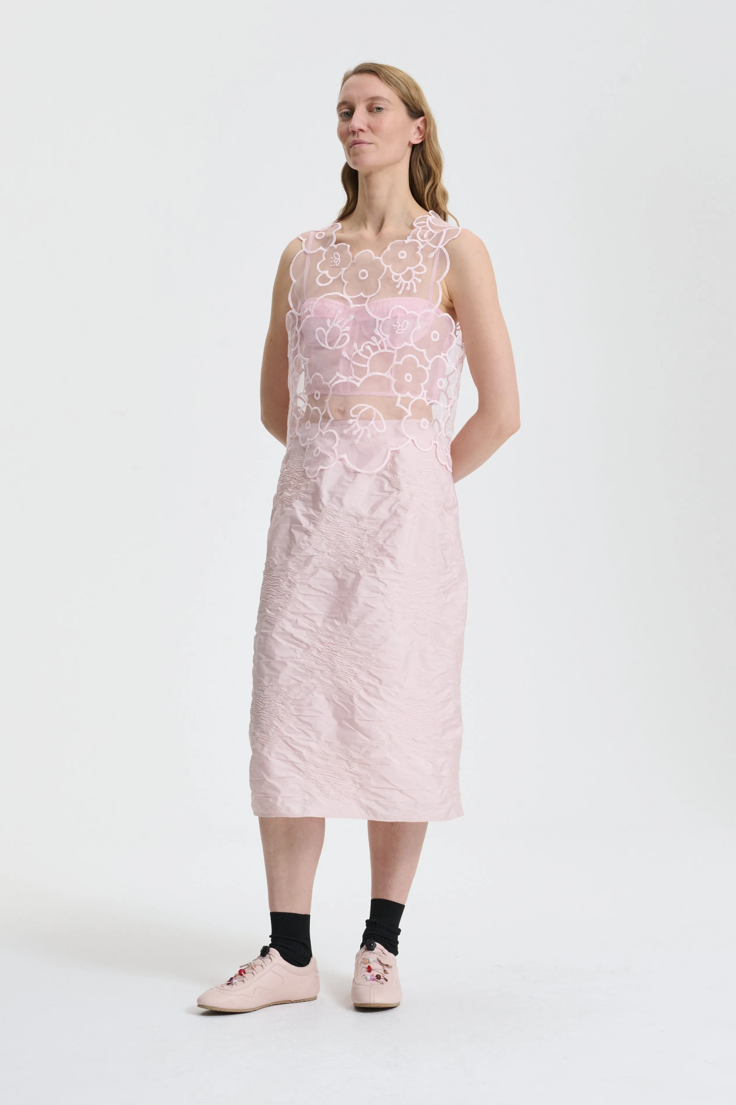 ALLEGRA | SKIRT BORUS JACQUARD BLUSH PINK sold by Cecilie Bahnsen