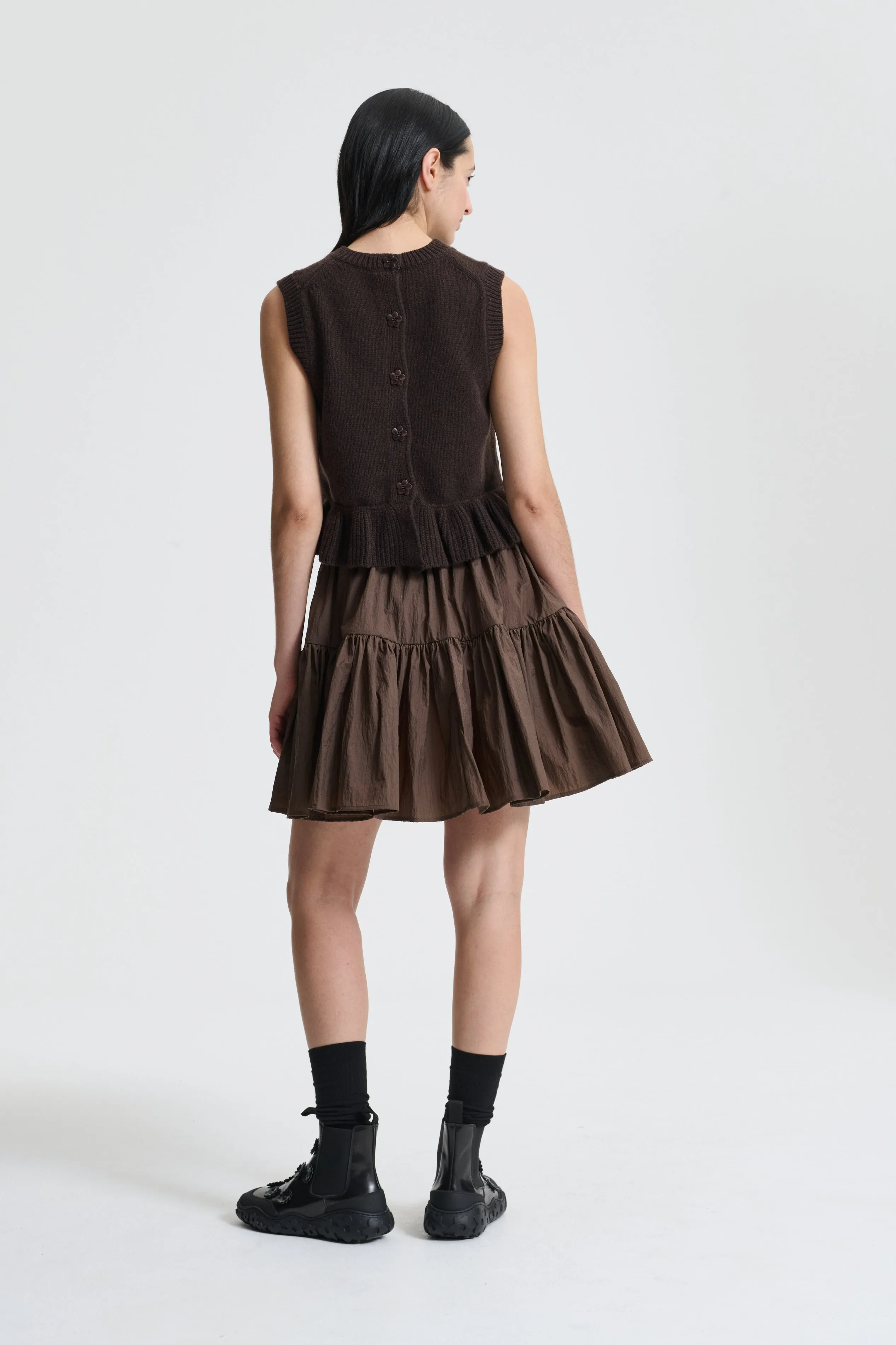 BLAIR | SKIRT RECYCLED TAFFETA BROWN sold by Cecilie Bahnsen product image thumbnail 3