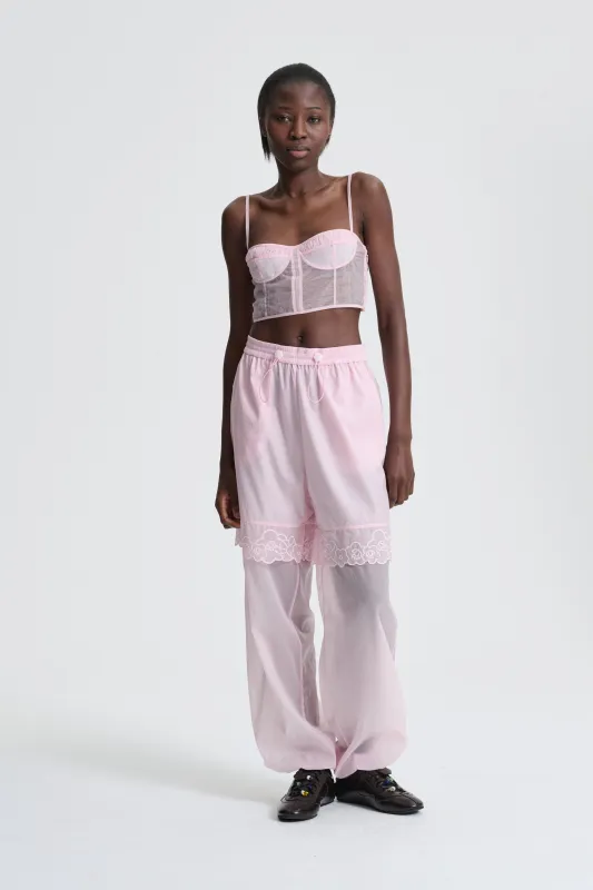 BIANCA | JOGGERS EMBROIDERED RIPSTOP PINK made by Cecilie Bahnsen